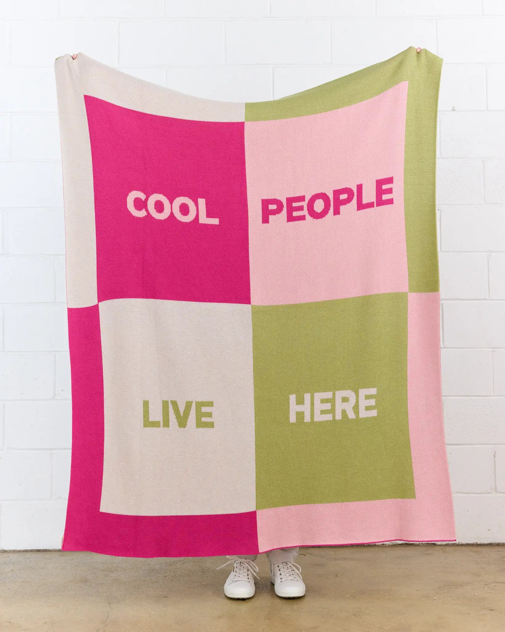 Biquette Throw Blanket Cool People Live Here - Throw Blanket