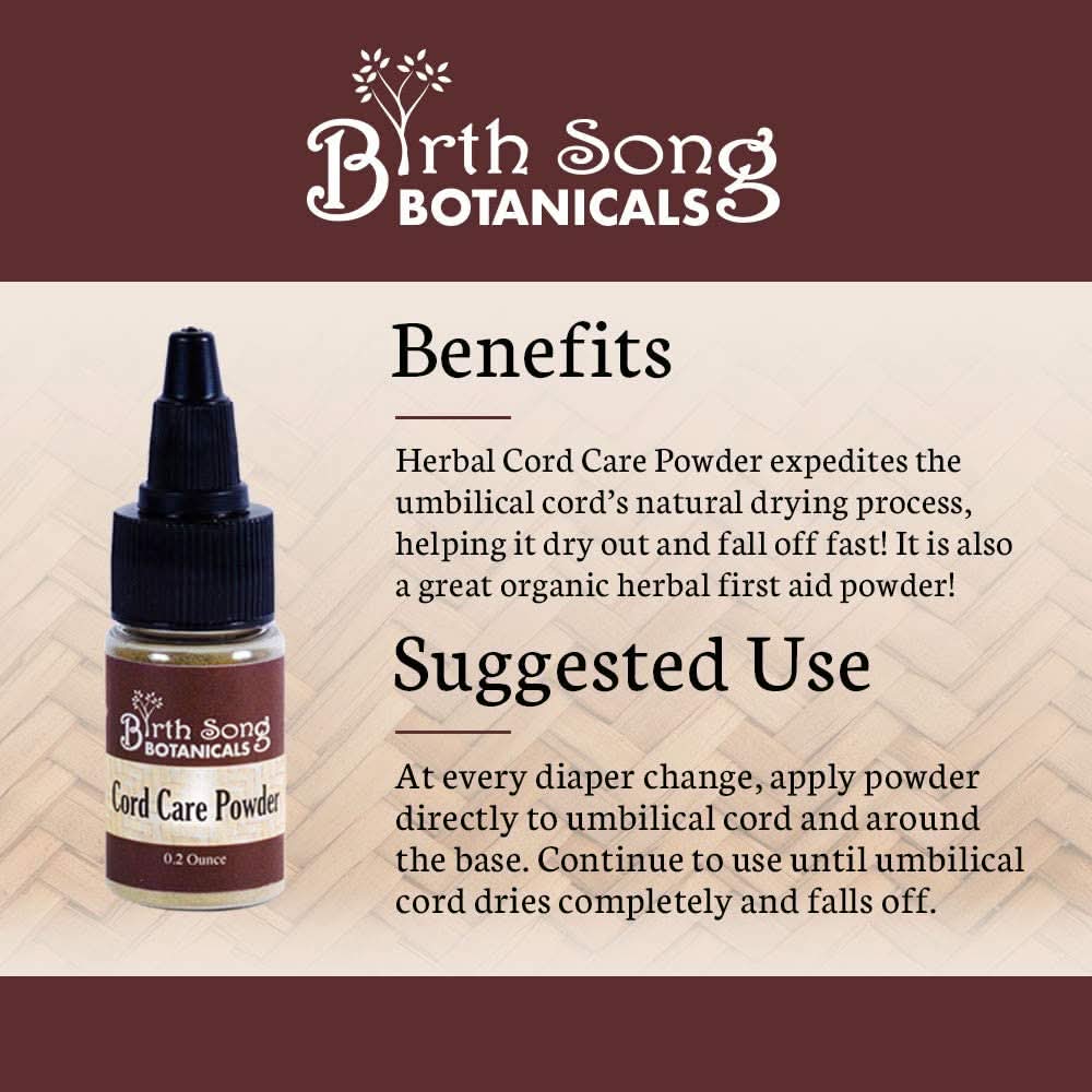 Birth Song Botanicals Co. Birth & Newborn Herbal Baby Powder – Organic Botanical Blend (0.2 oz)