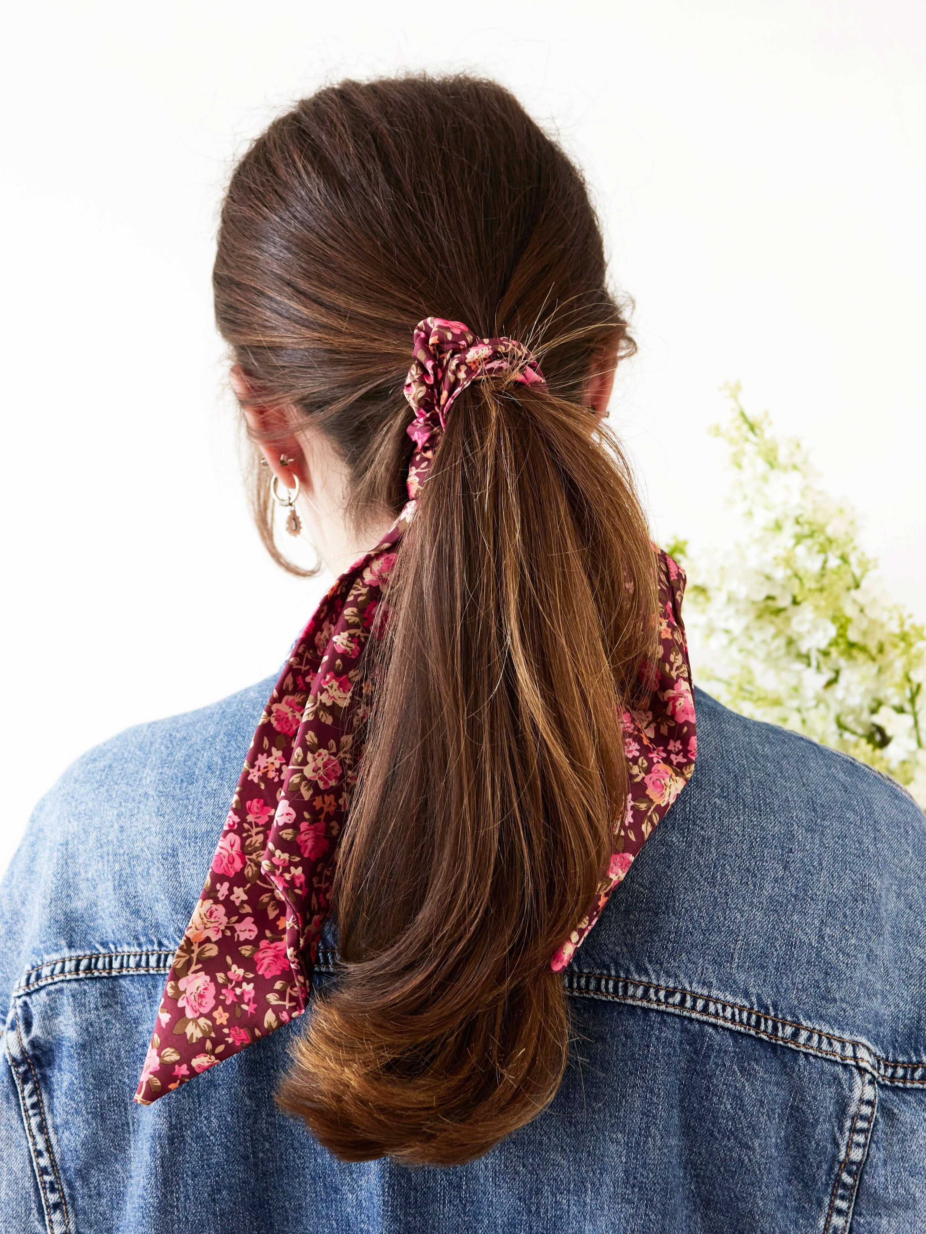 Ash & Rose Scrunchy Cottage Rose Scarf Scrunchie