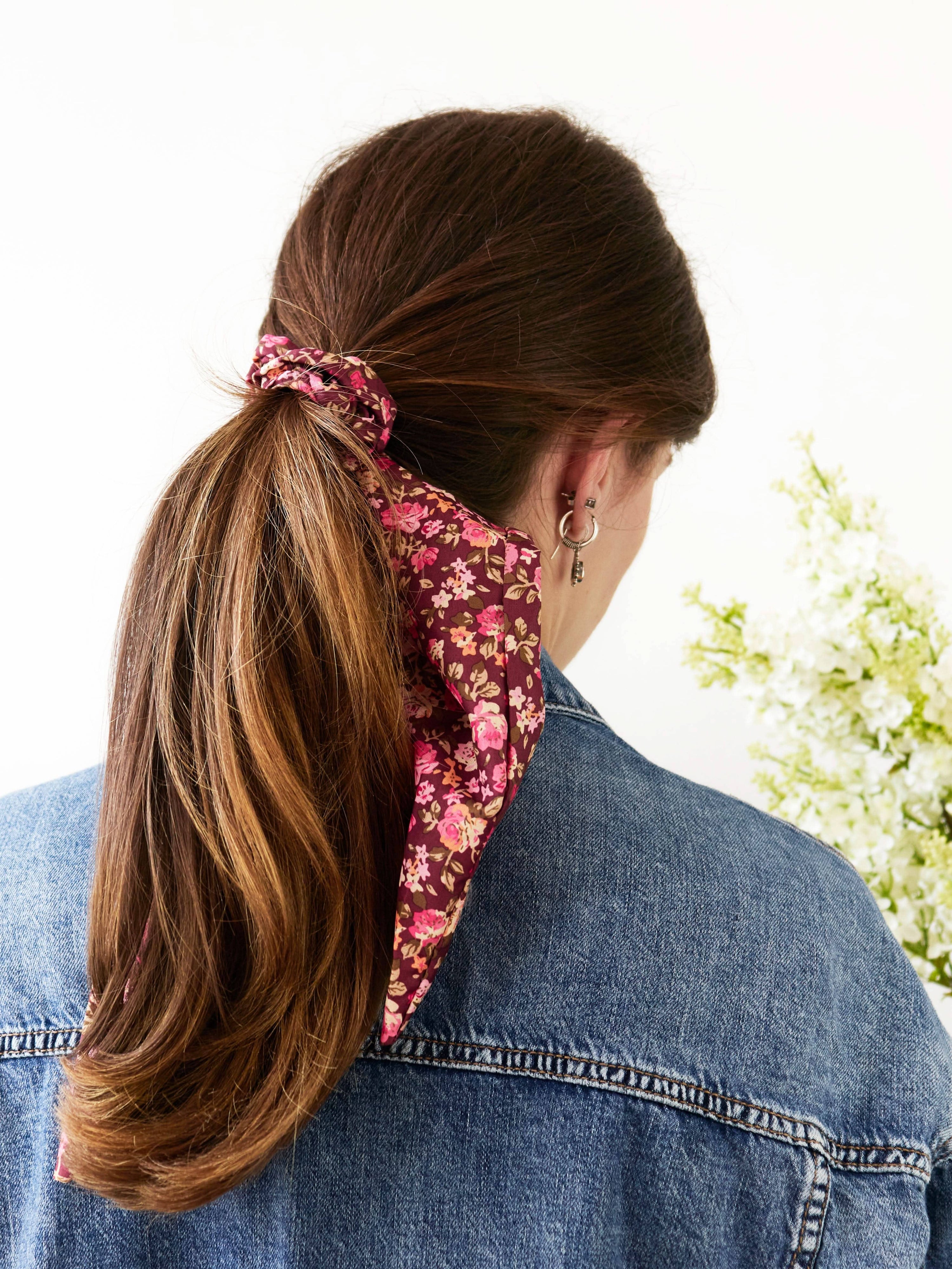 Ash & Rose Scrunchy Cottage Rose Scarf Scrunchie