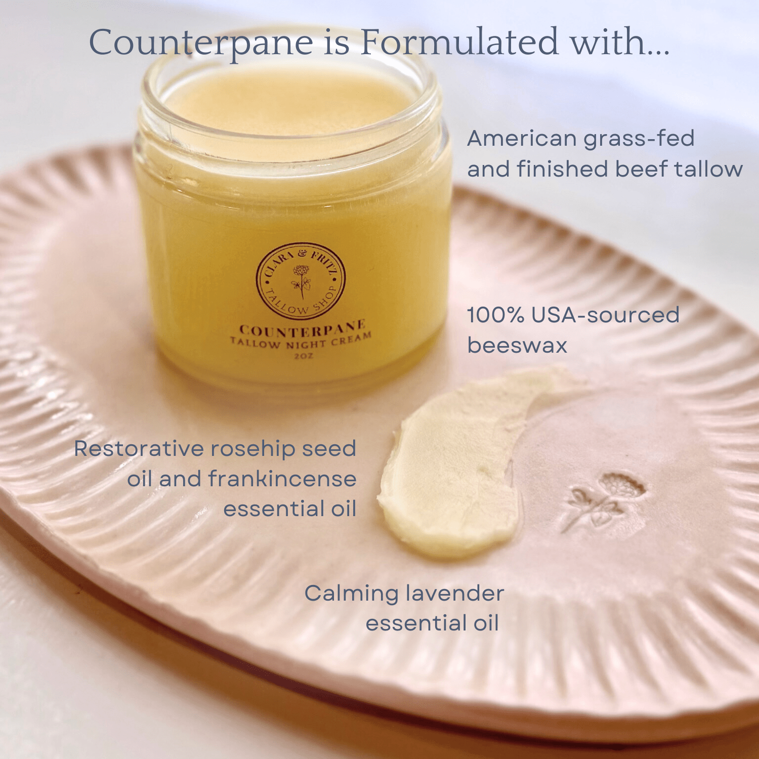 Clara & Fritz Tallow Shop Lotion & Moisturizer Clara & Fritz Counterpane Tallow Night Cream