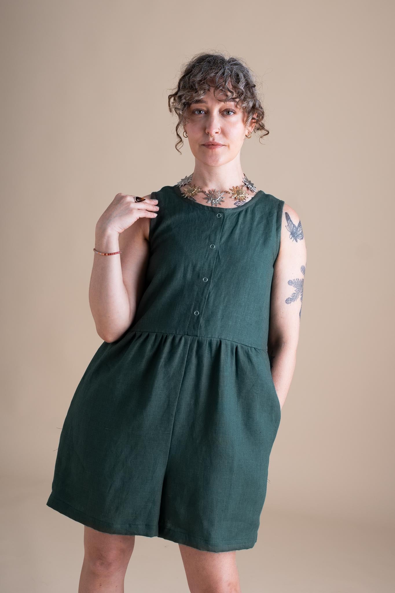 Lisbon Romper in Spruce