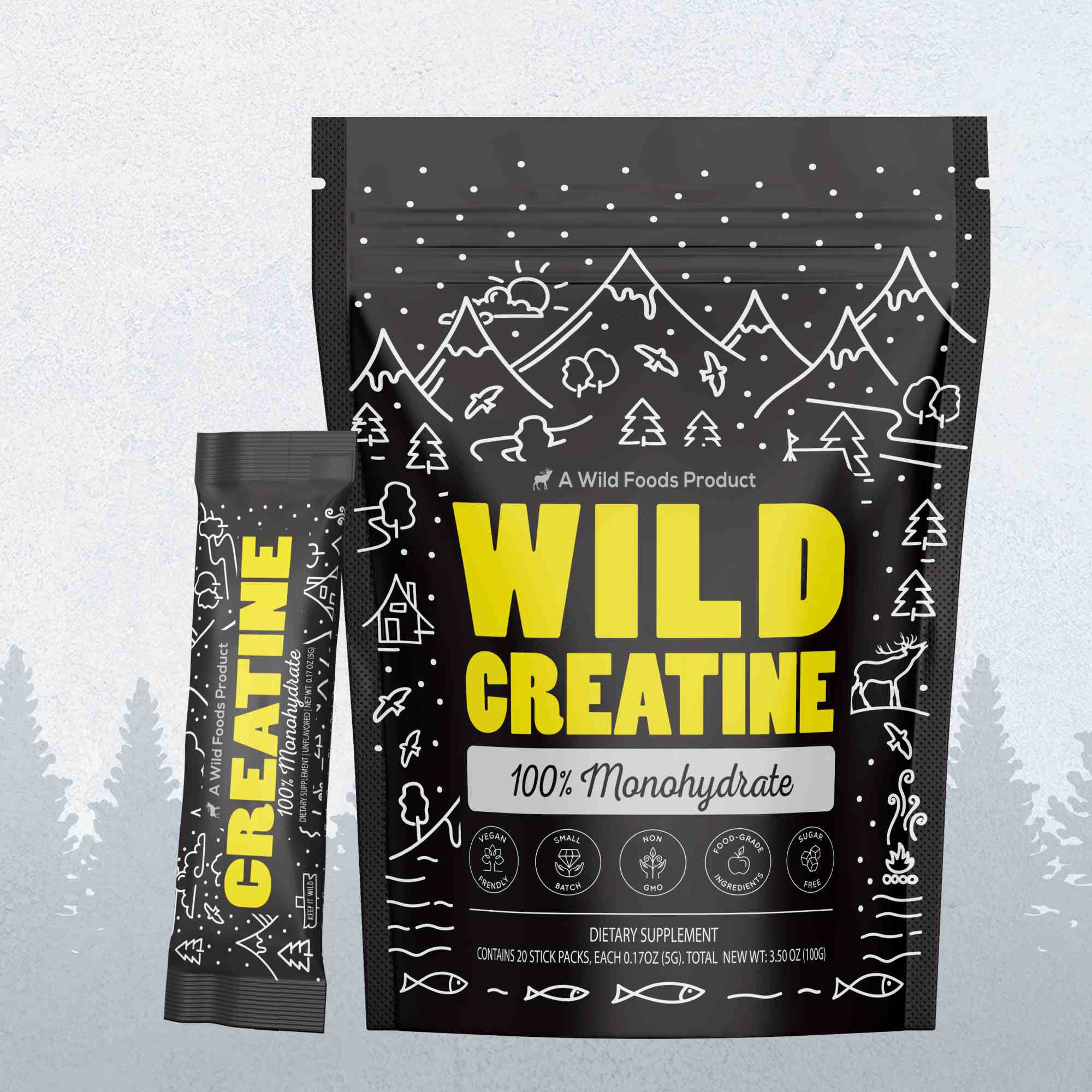 NEW! Wild Creatine Monohydrate, 20 Servings – 100% Pure - My American Goods