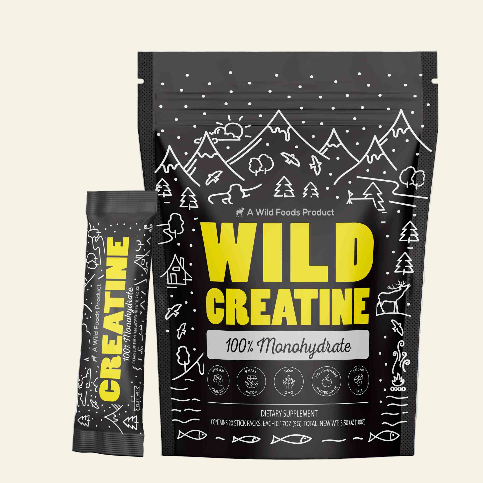 NEW! Wild Creatine Monohydrate, 20 Servings – 100% Pure