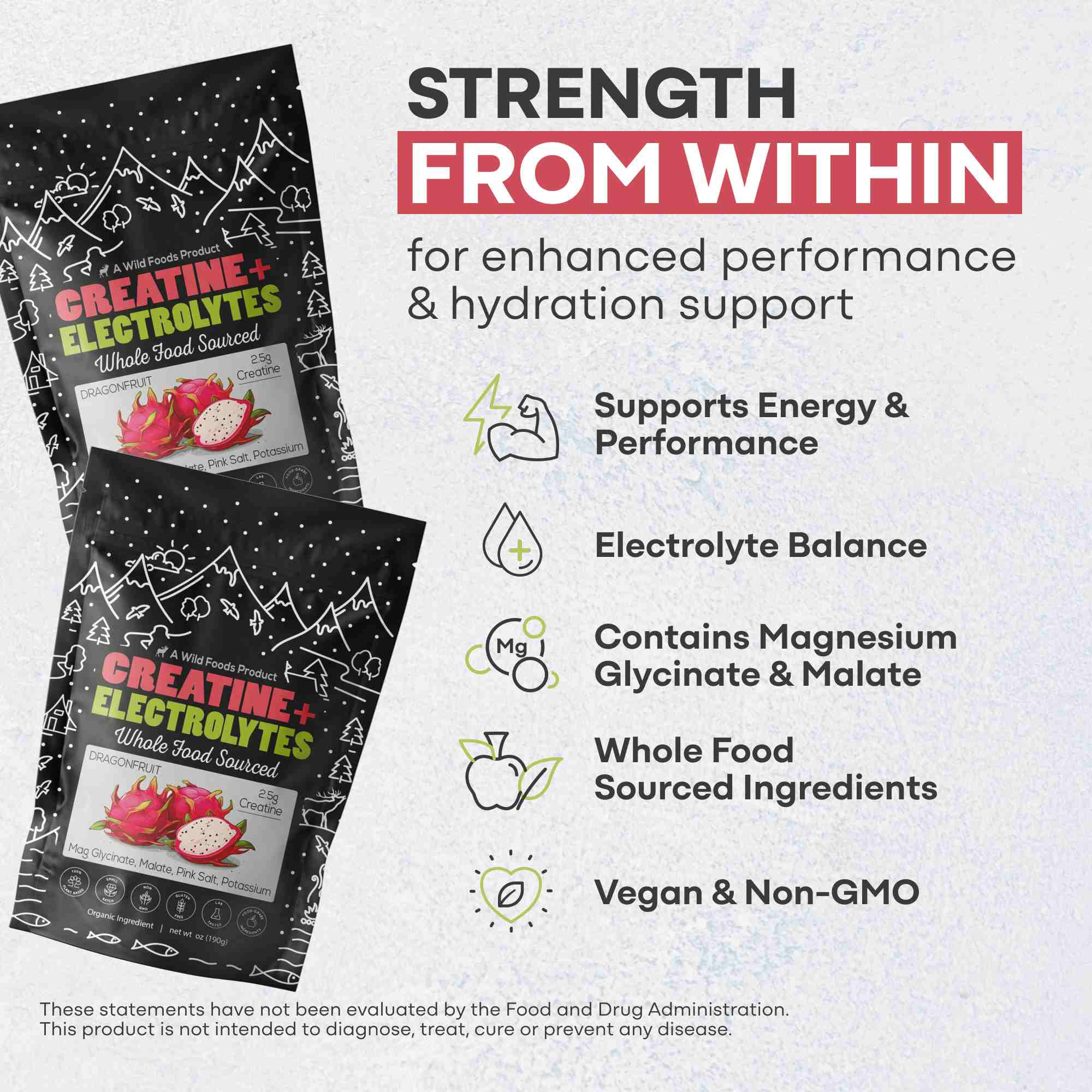 NEW! Creatine + Electrolytes, Delicious Dragonfruit For Performance & Hydration - My American Goods
