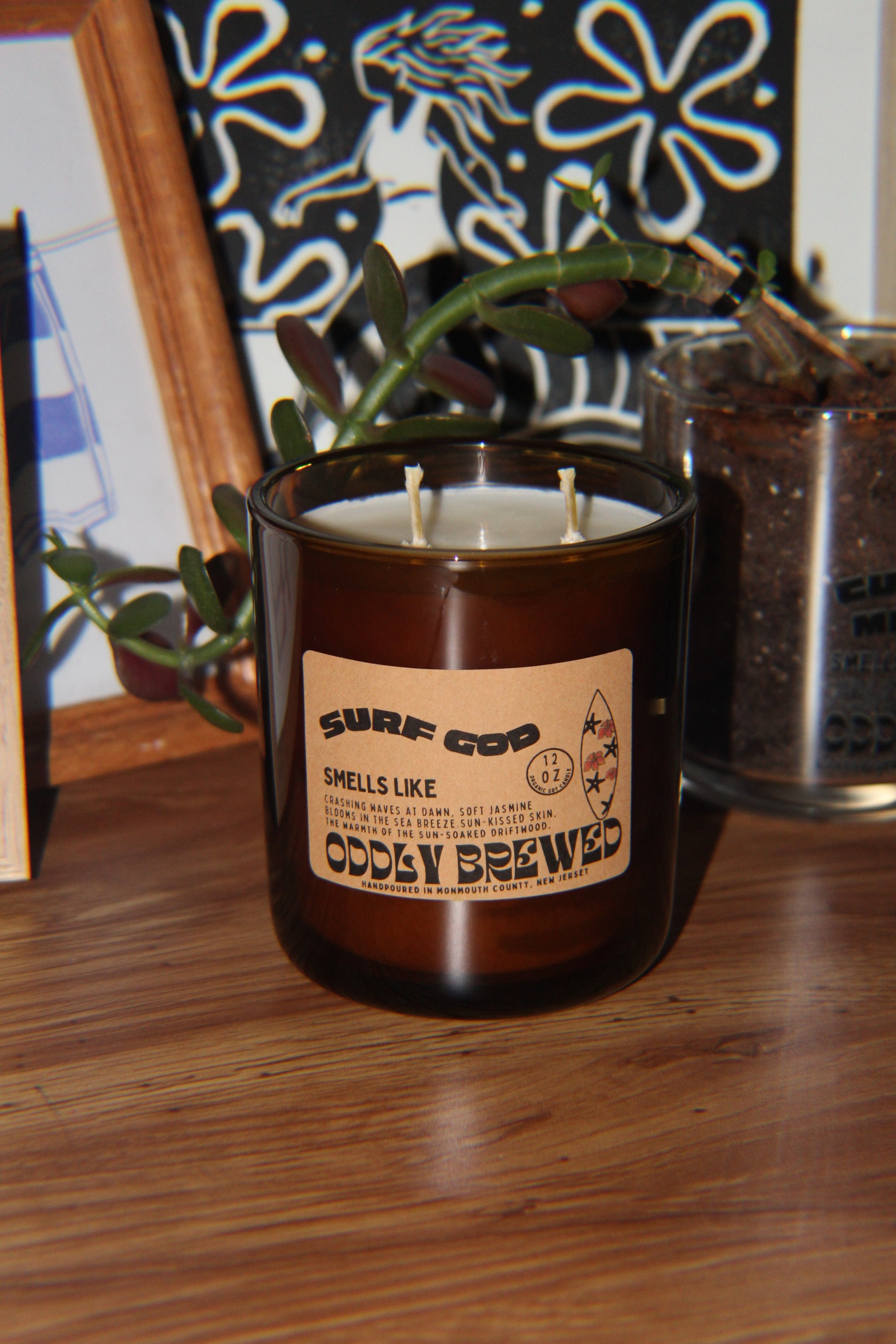 Oddly Brewed Candles Surf God Soy Candle