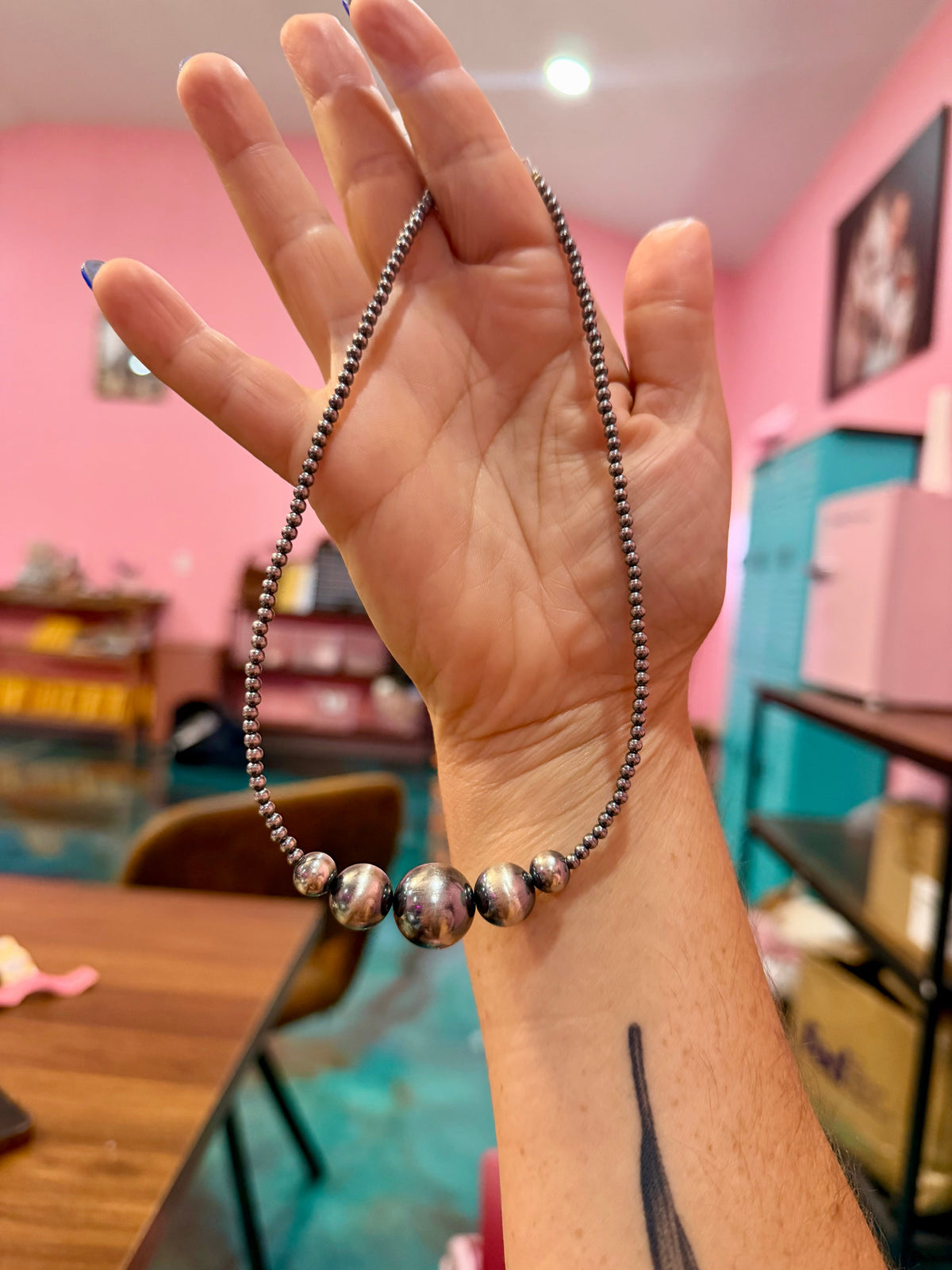 15" Graduated Sterling Silver Pearl Necklace – Up to 16mm