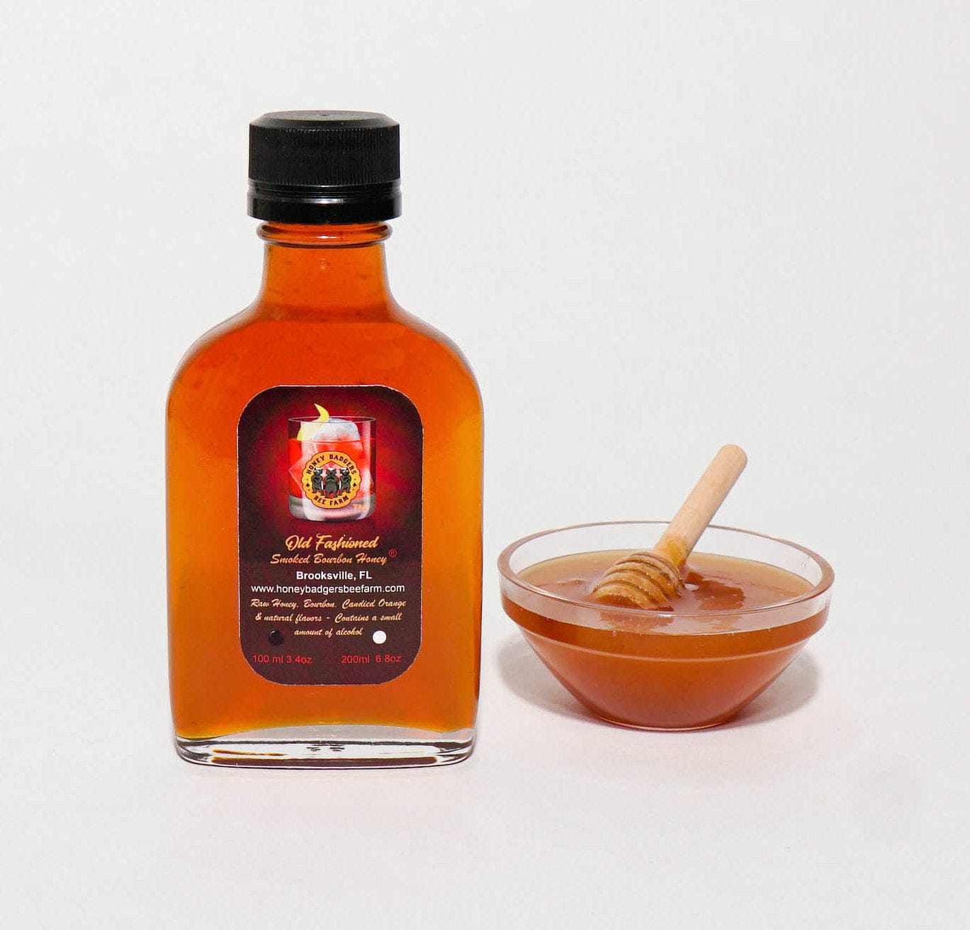 Honey Badgers Bee Farm Honey Old Fashion Smoked Bourbon Honey