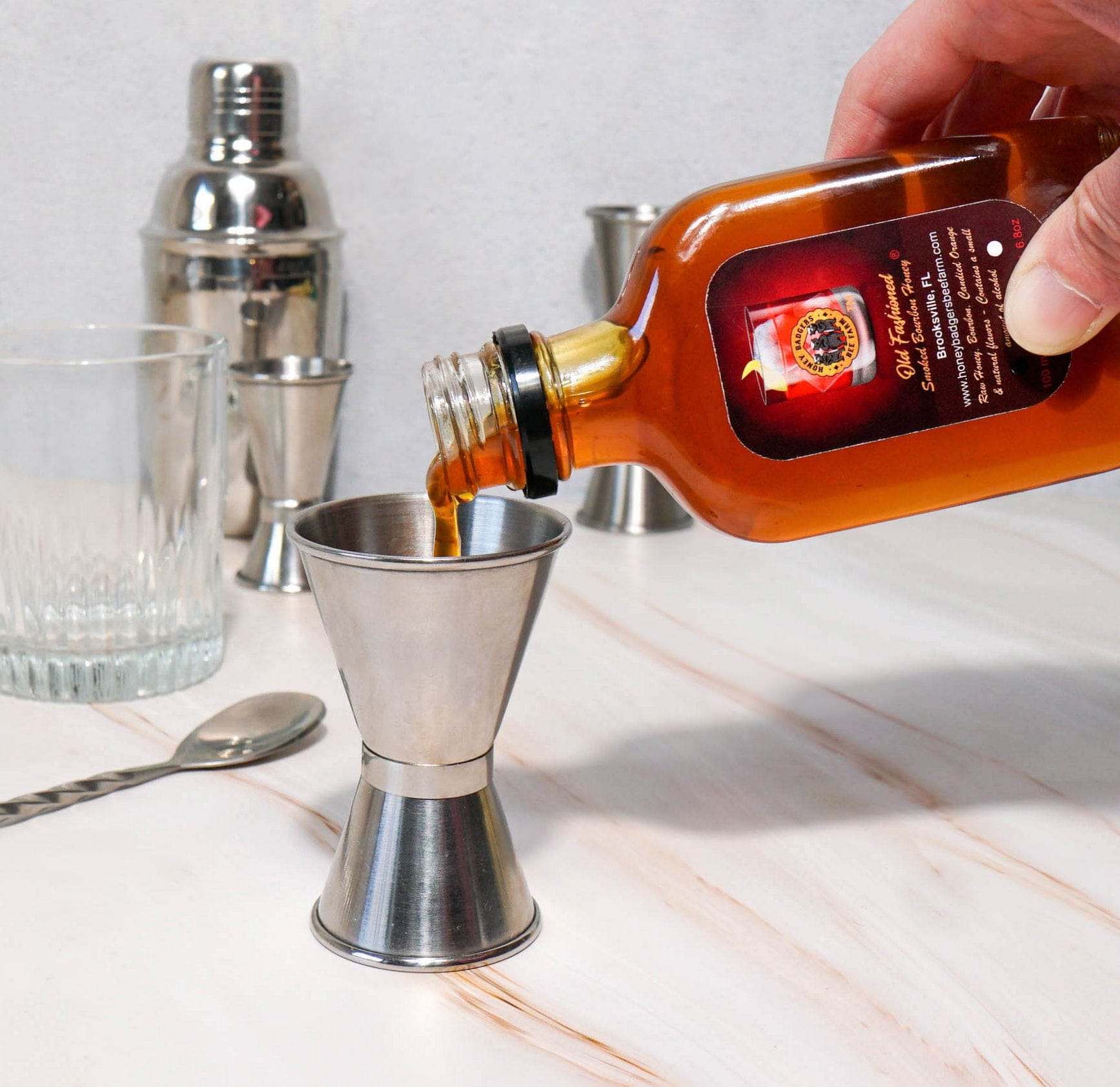 Honey Badgers Bee Farm Honey Old Fashion Smoked Bourbon Honey