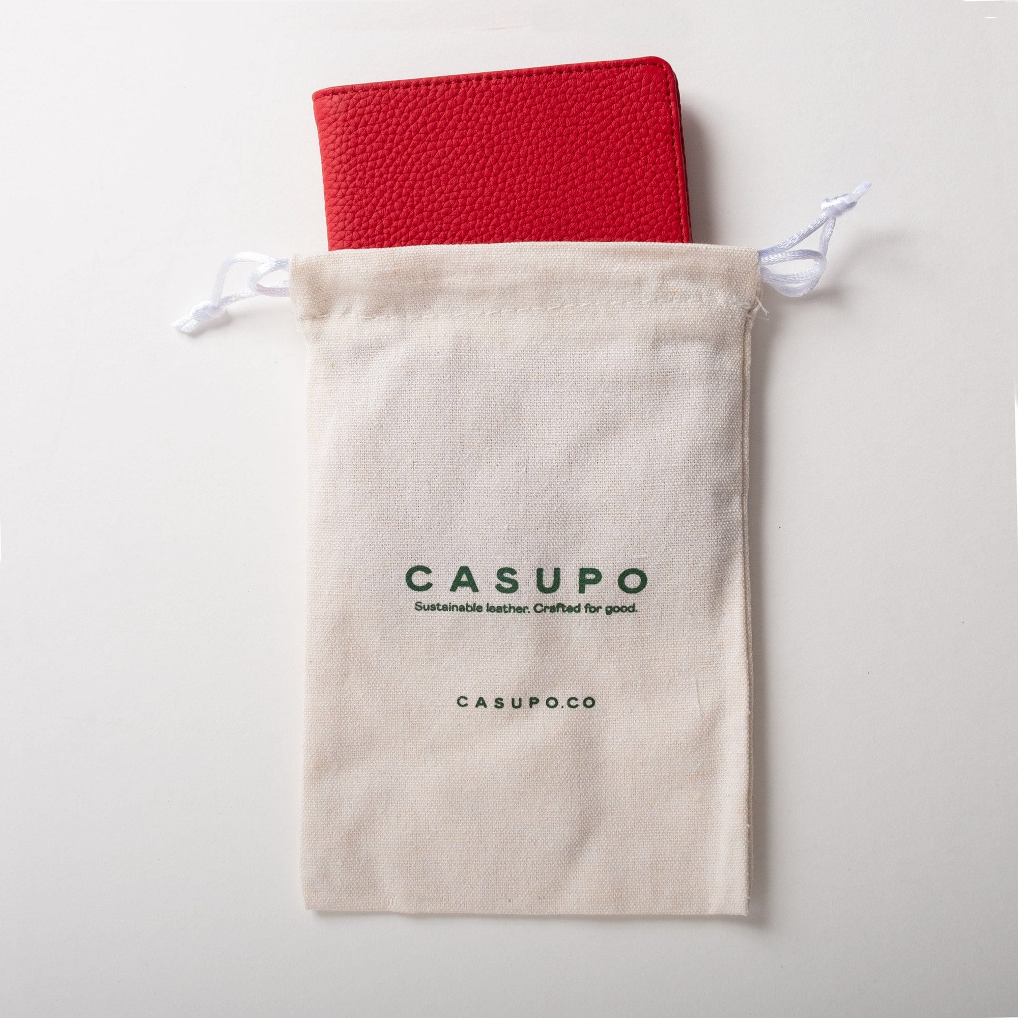 CASUPO Small Leather Goods Leather Passport Wallet with RFID - Green