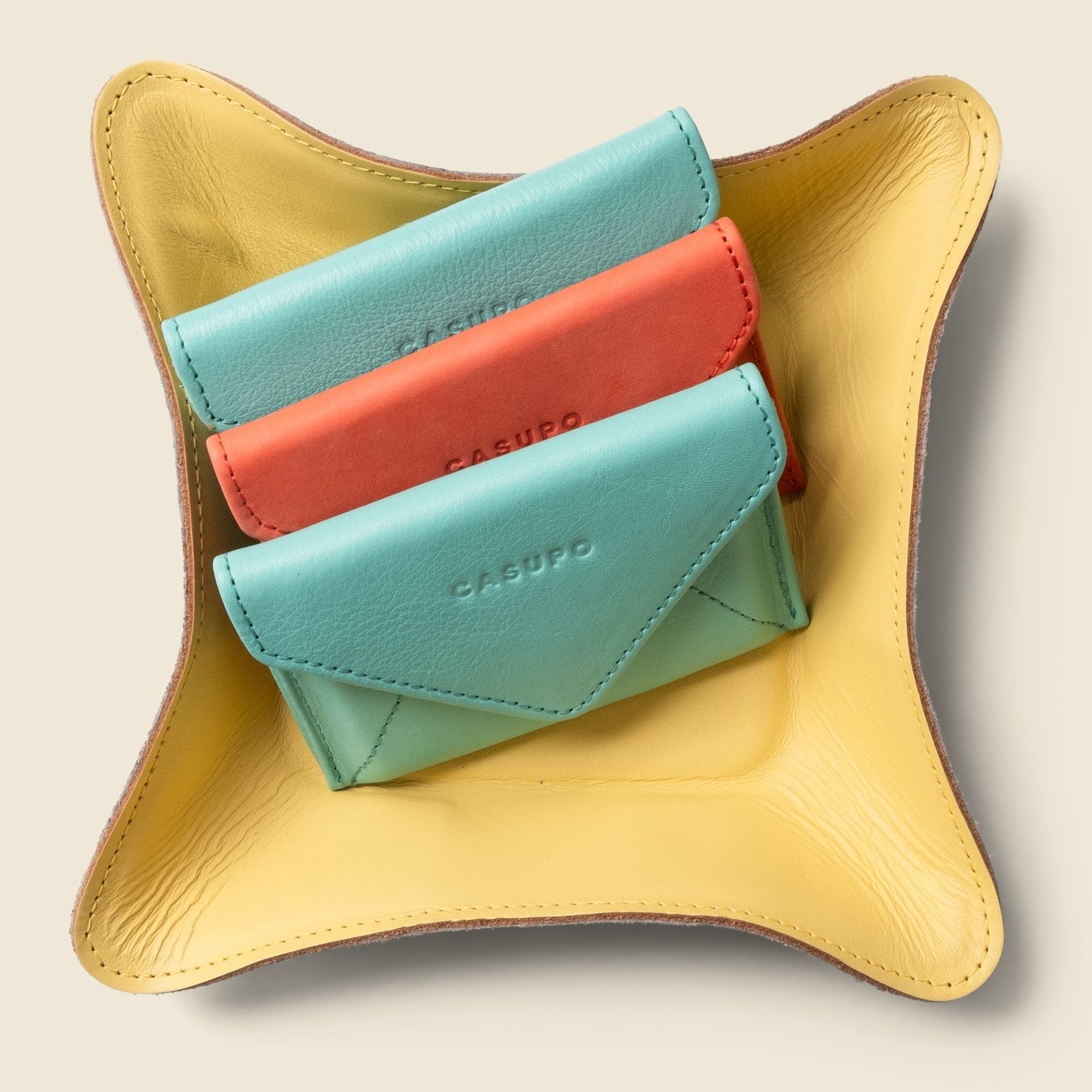CASUPO Small Leather Goods Travel valet tray - Yellow