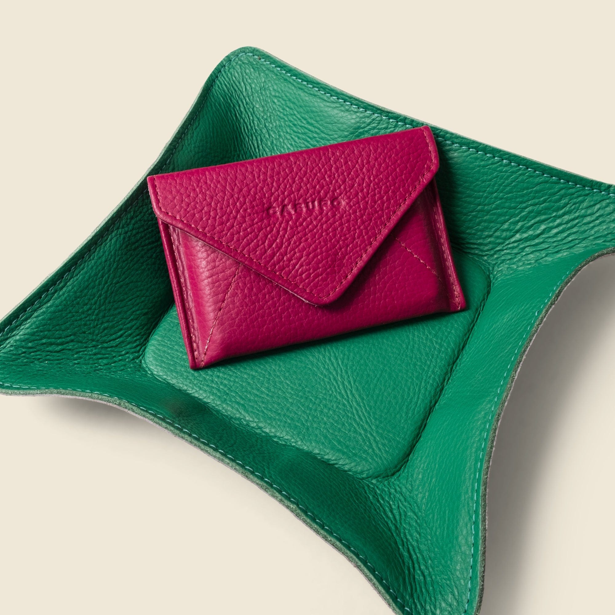 CASUPO Small Leather Goods Travel valet tray - Green