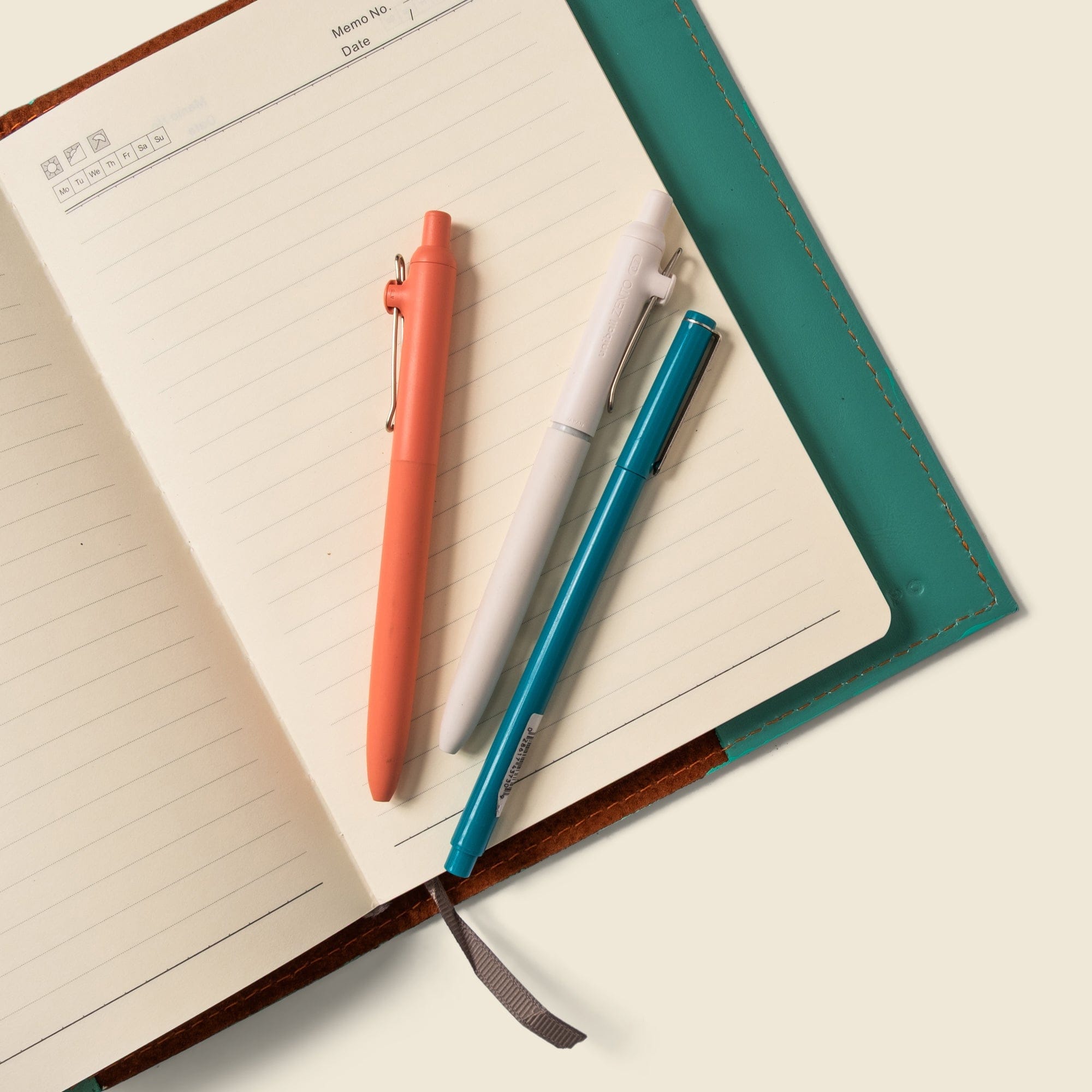 CASUPO Notebook Cover Refillable A5 Leather Notebook Cover – Teal