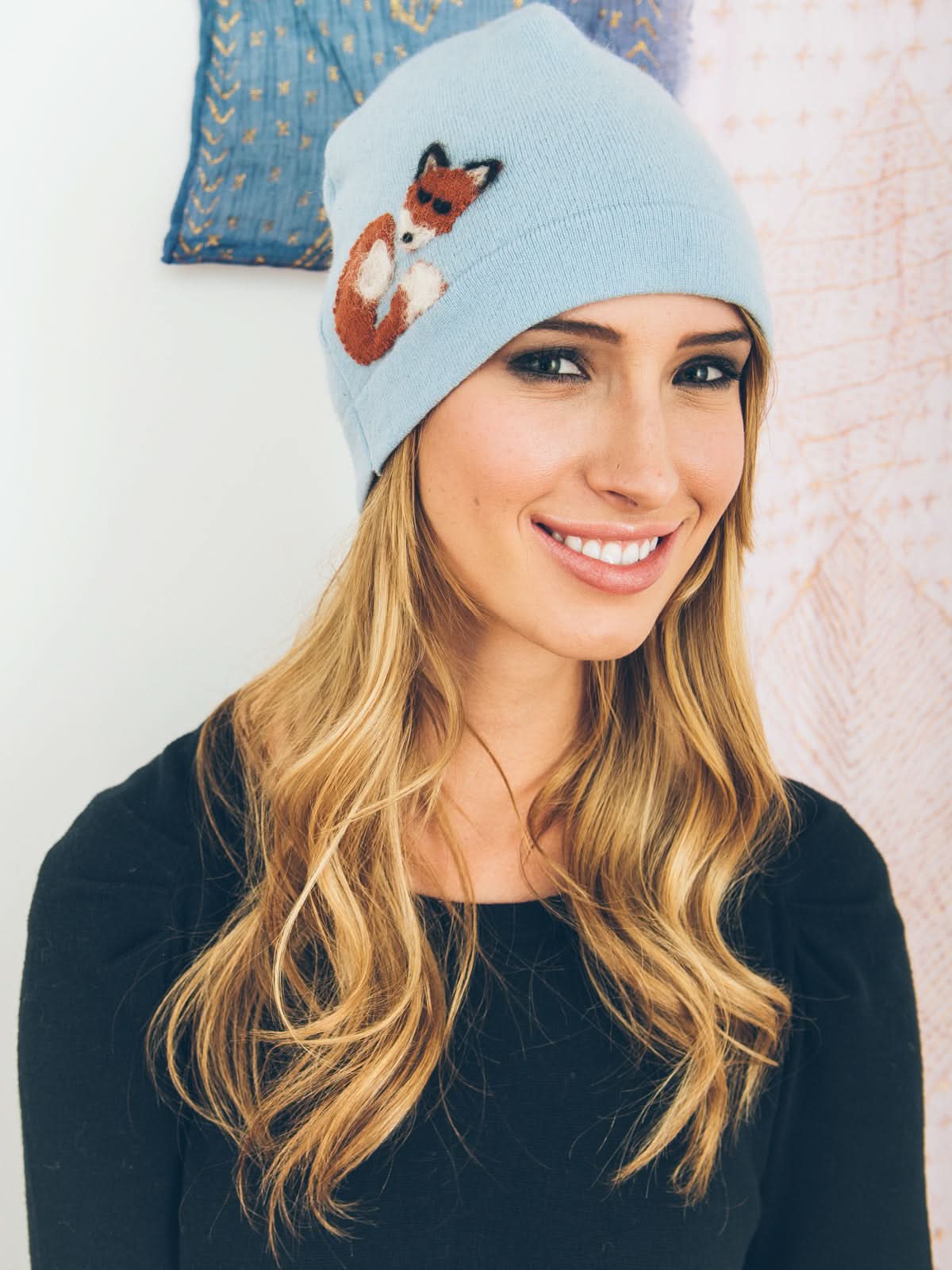 Sleeping Fox Cashmere Hat - Adult/Big Kid - My American Goods