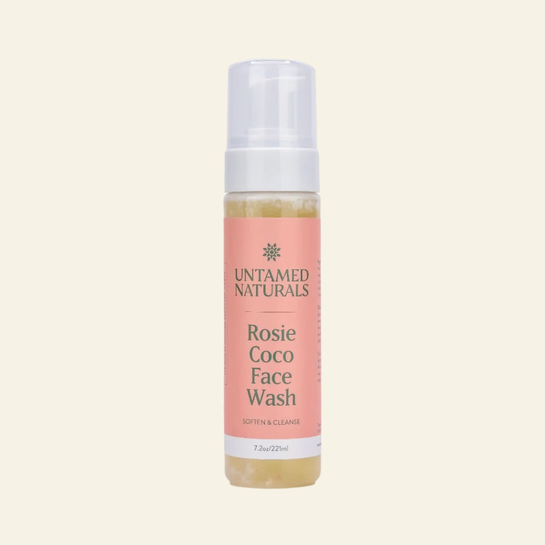 Rosie Coco Face Wash bottle by Untamed Naturals on a white background