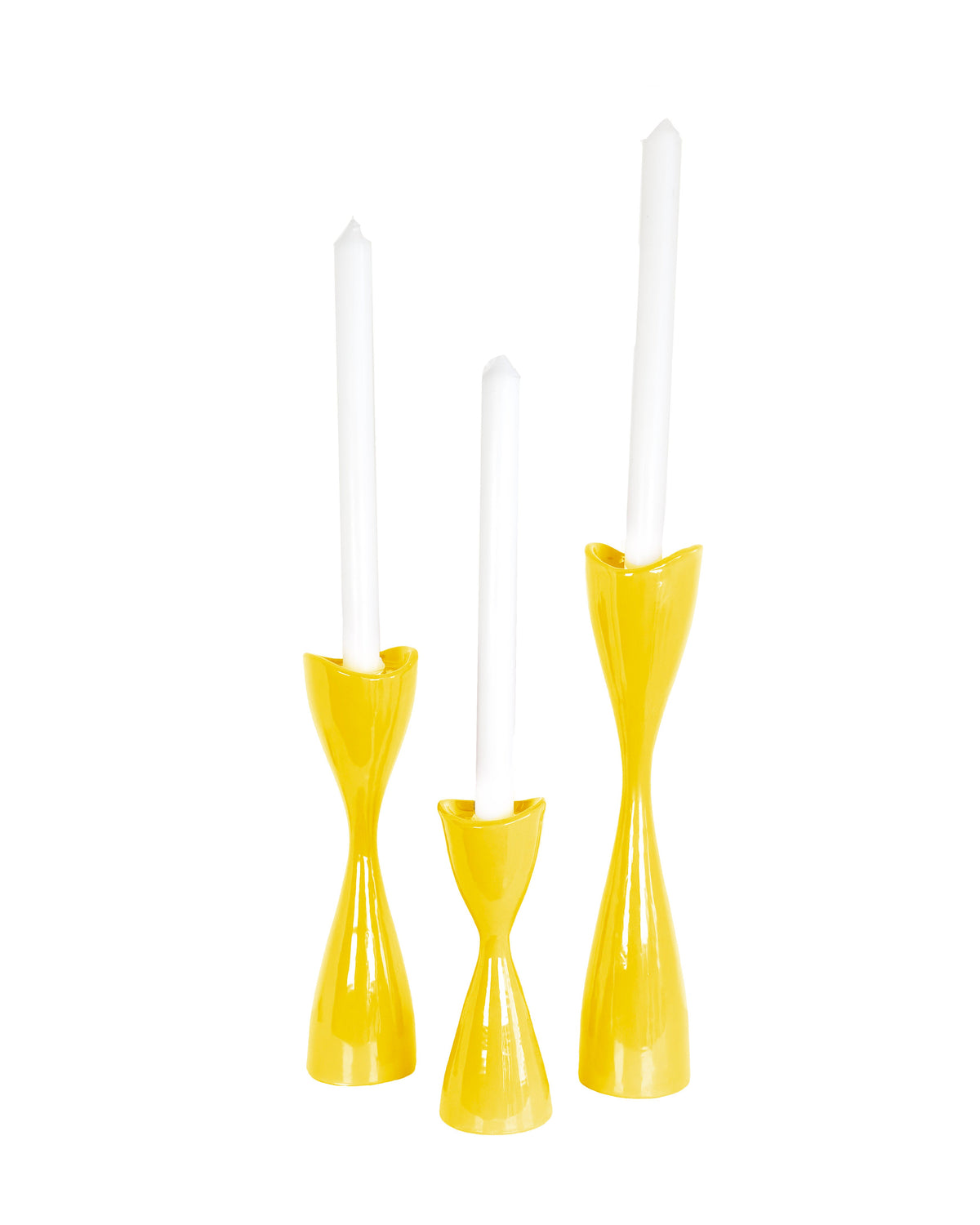 Tulip Candlestick Holders in Dandy Yellow