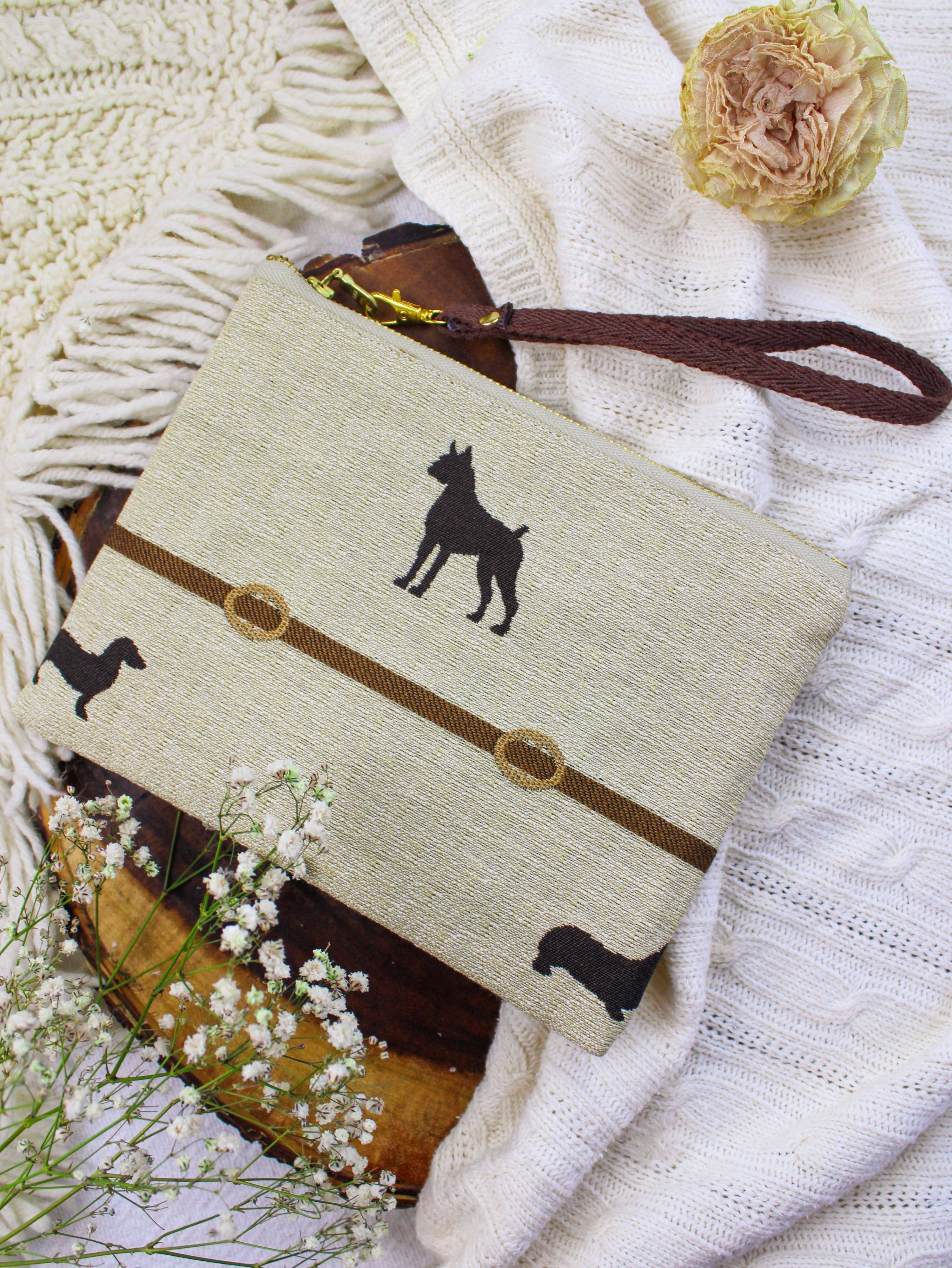 Ash & Rose handbag Dog Walk Wristlet Purse