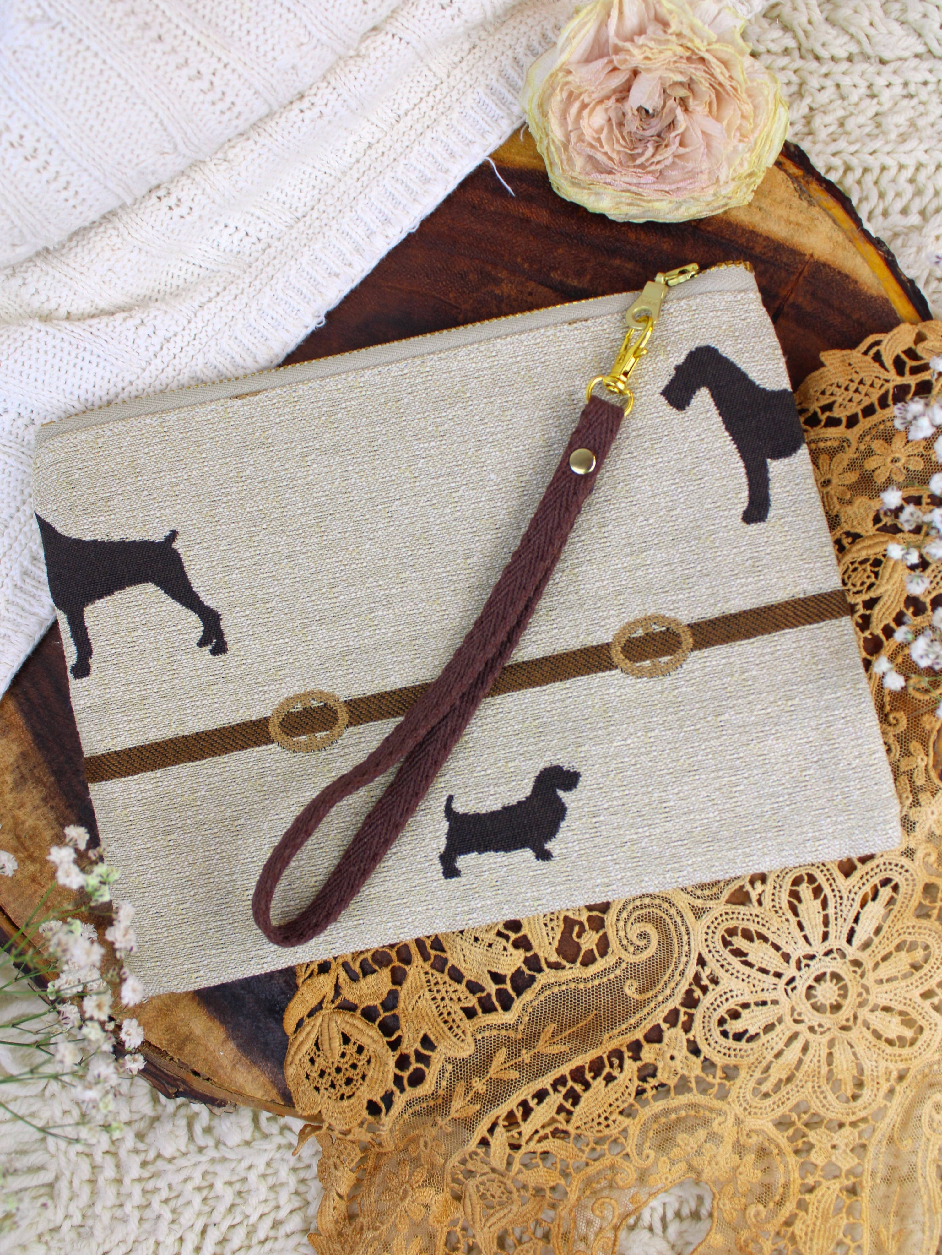 Ash & Rose handbag Dog Walk Wristlet Purse