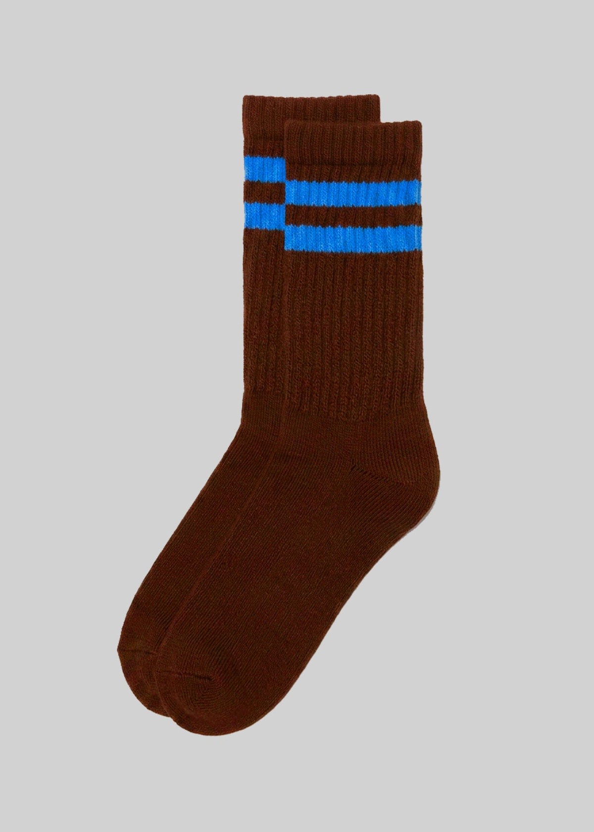 American Trench Retro Sock Brown/Cobalt / One Size The Retro Double Stripe