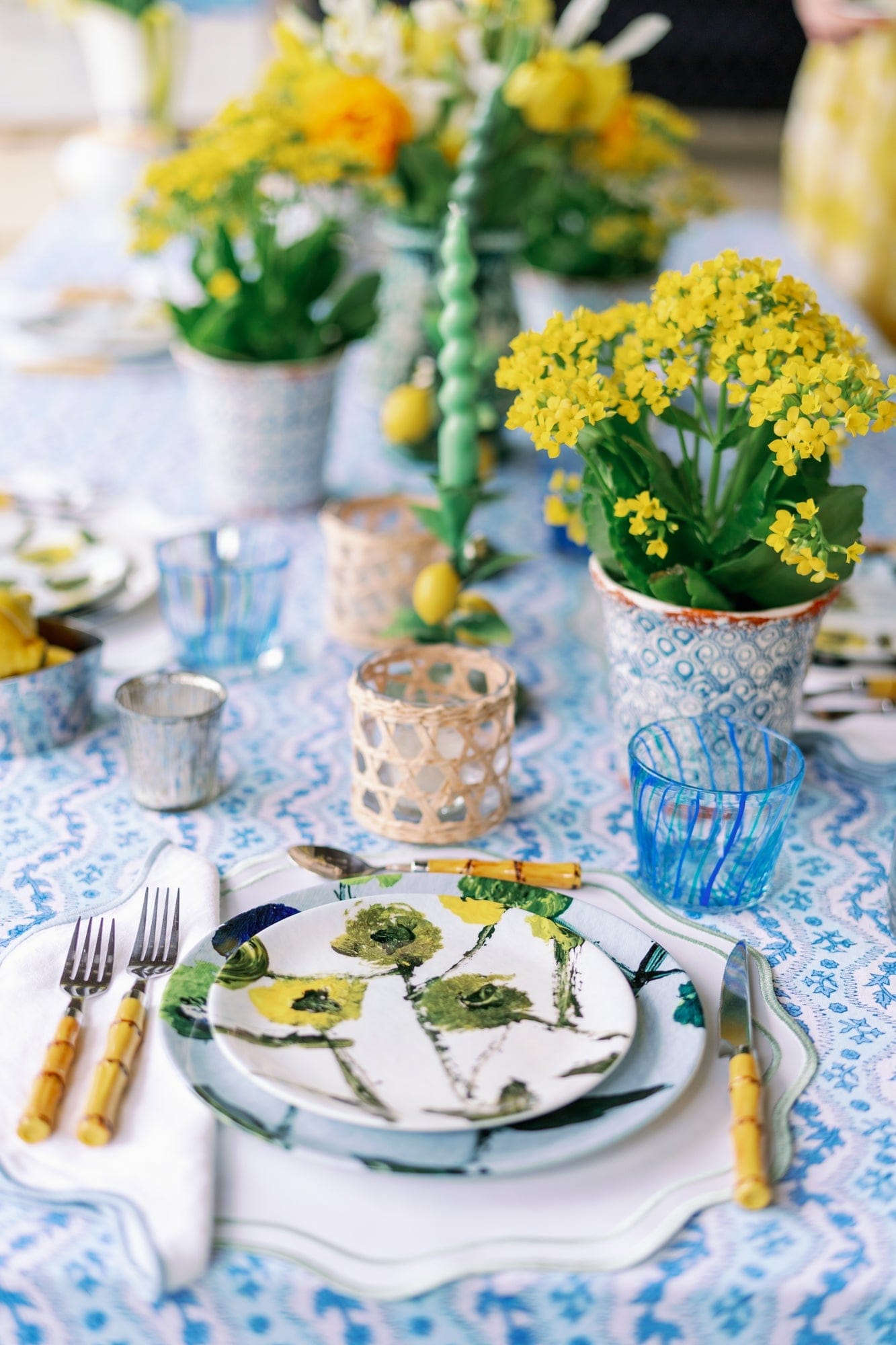 Erin Donahue Tice China Plates Set of Lemon Posey China Plates (Set of 2, 4 or 8)