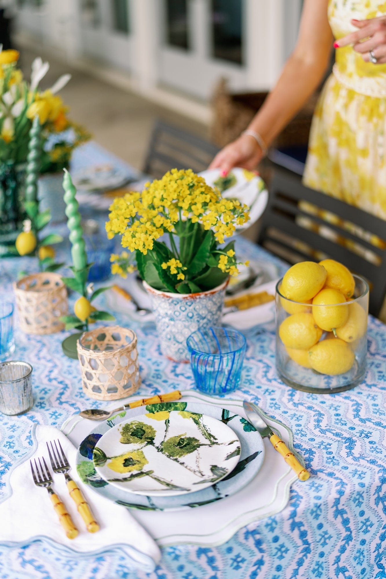Erin Donahue Tice China Plates Set of Lemon Posey China Plates (Set of 2, 4 or 8)