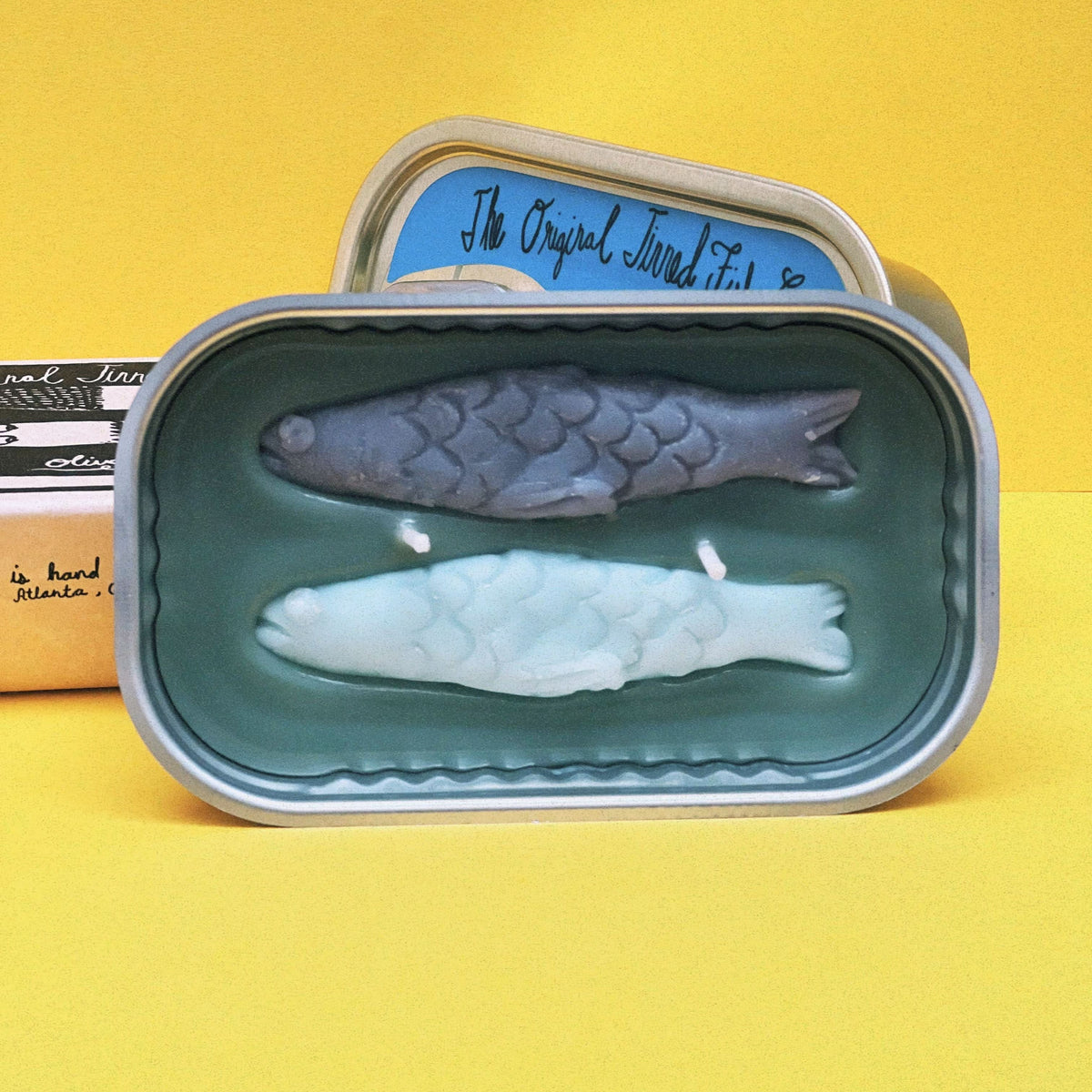 Tinned Candle Tinned Fish Candle - Olive Oil and Sea Salt (Ocean Breeze Scented)