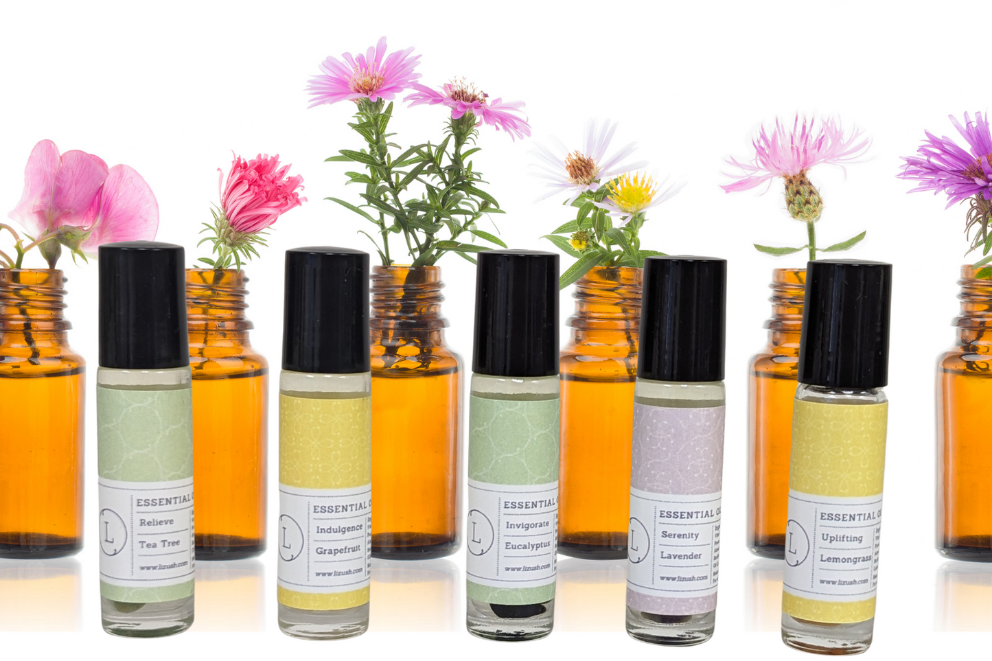 Essential Oils Roll-On with Crystals - Set of 5 - My American Goods