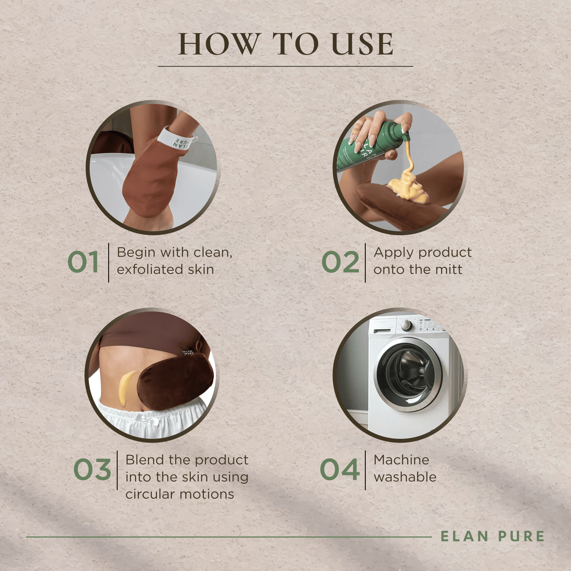 Elan Pure Self-Tanning Products Reusable Tanning Mitt