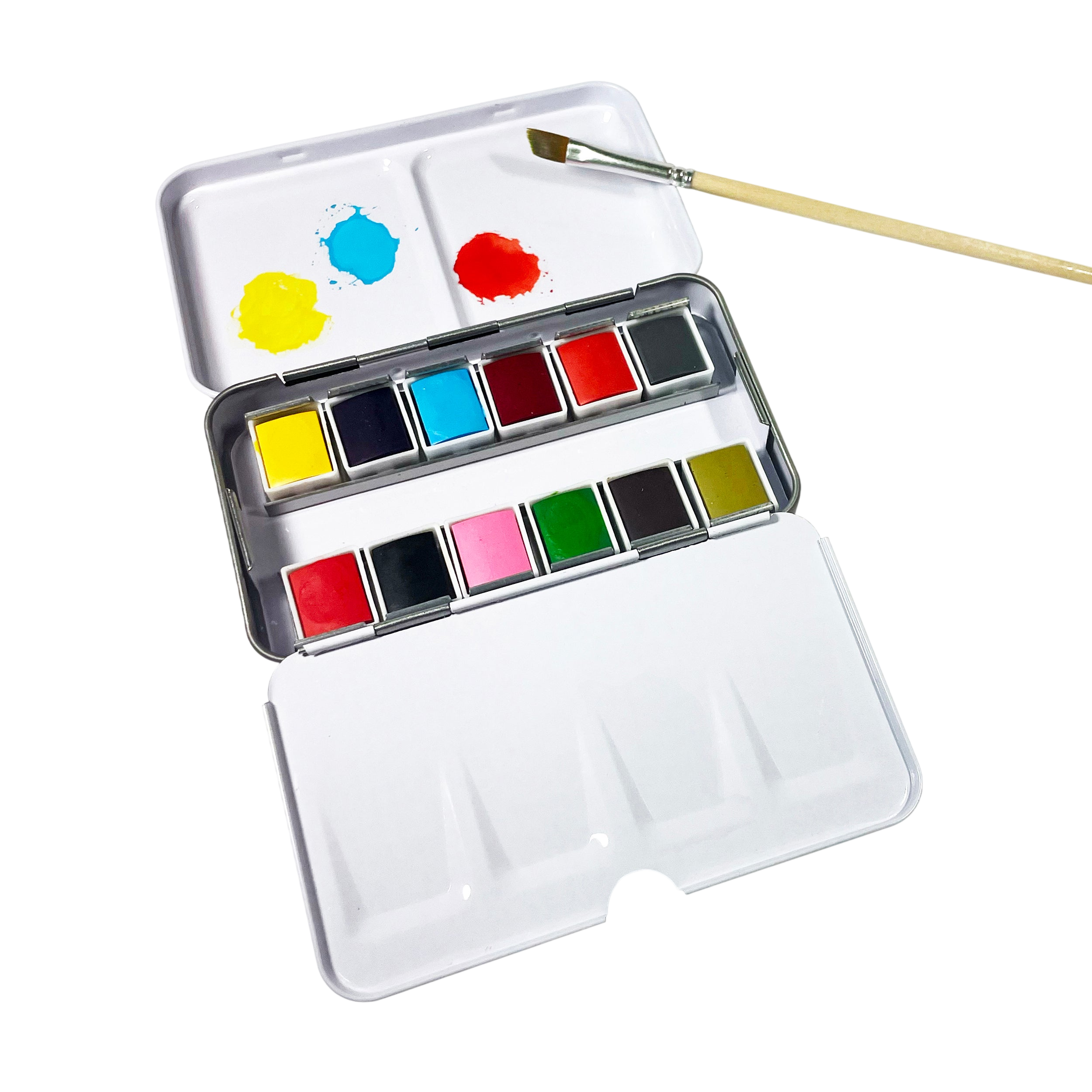 Watercolors – Metal Palette – 12 Colors – Travel Friendly