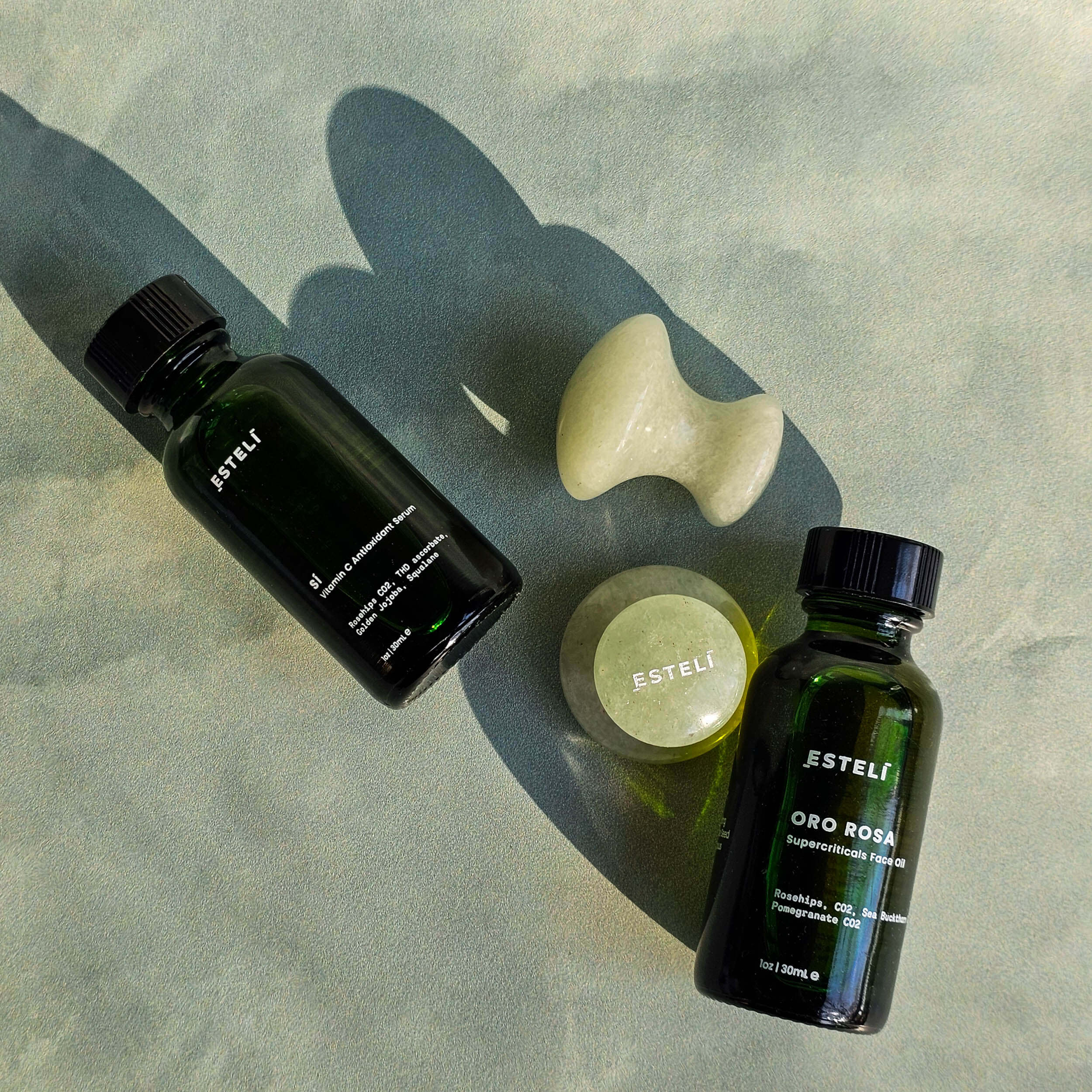 Esteli FACE Serums + Gua Sha Mushrooms Set