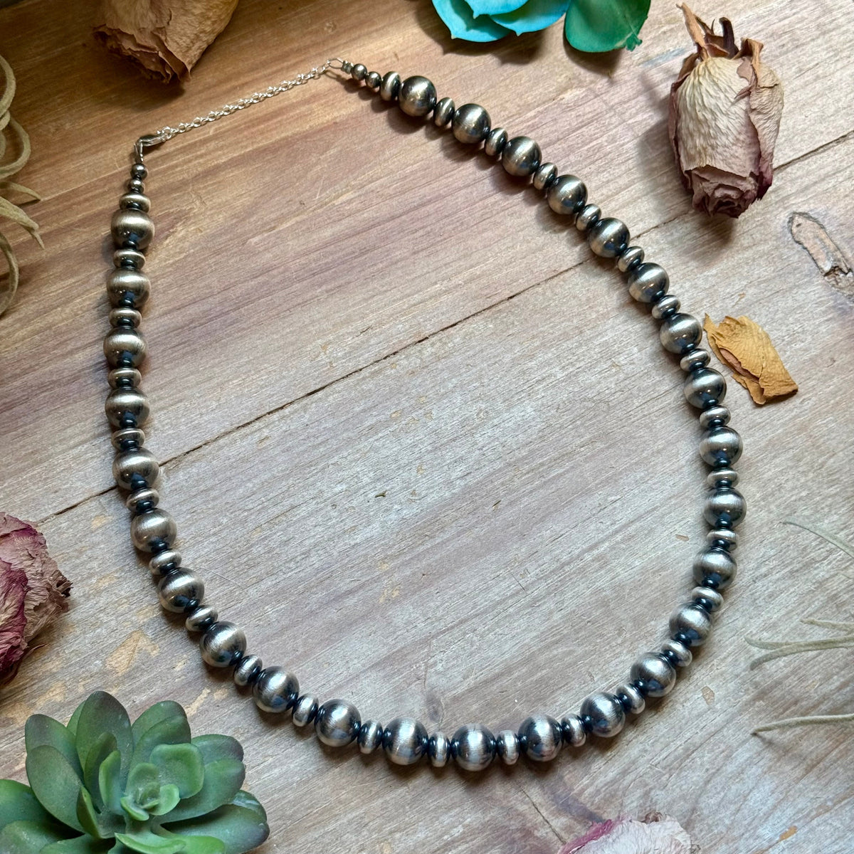 21" Sterling Silver Pearl Statement Necklace – 12mm