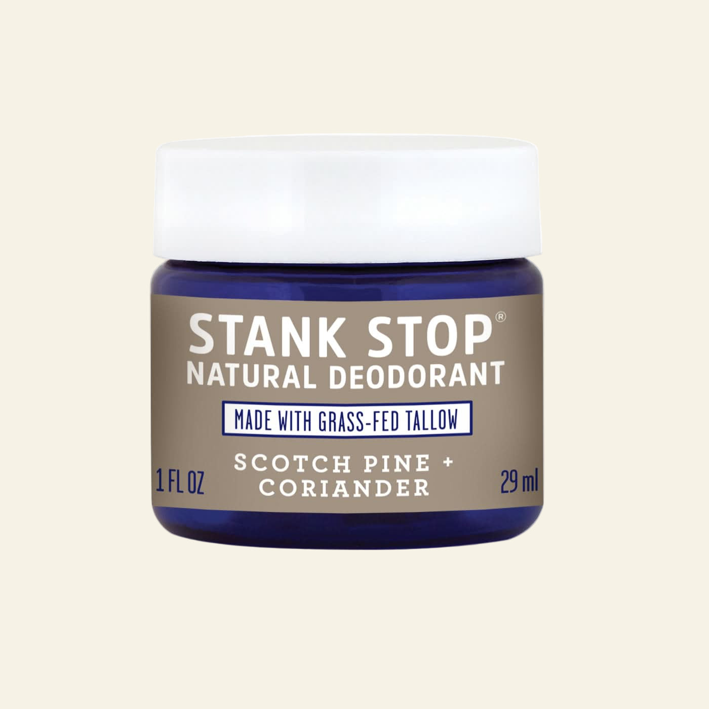 Stank Stop Cream Deodorant, Scotch Pine+Coriander, 1 Oz - My American Goods