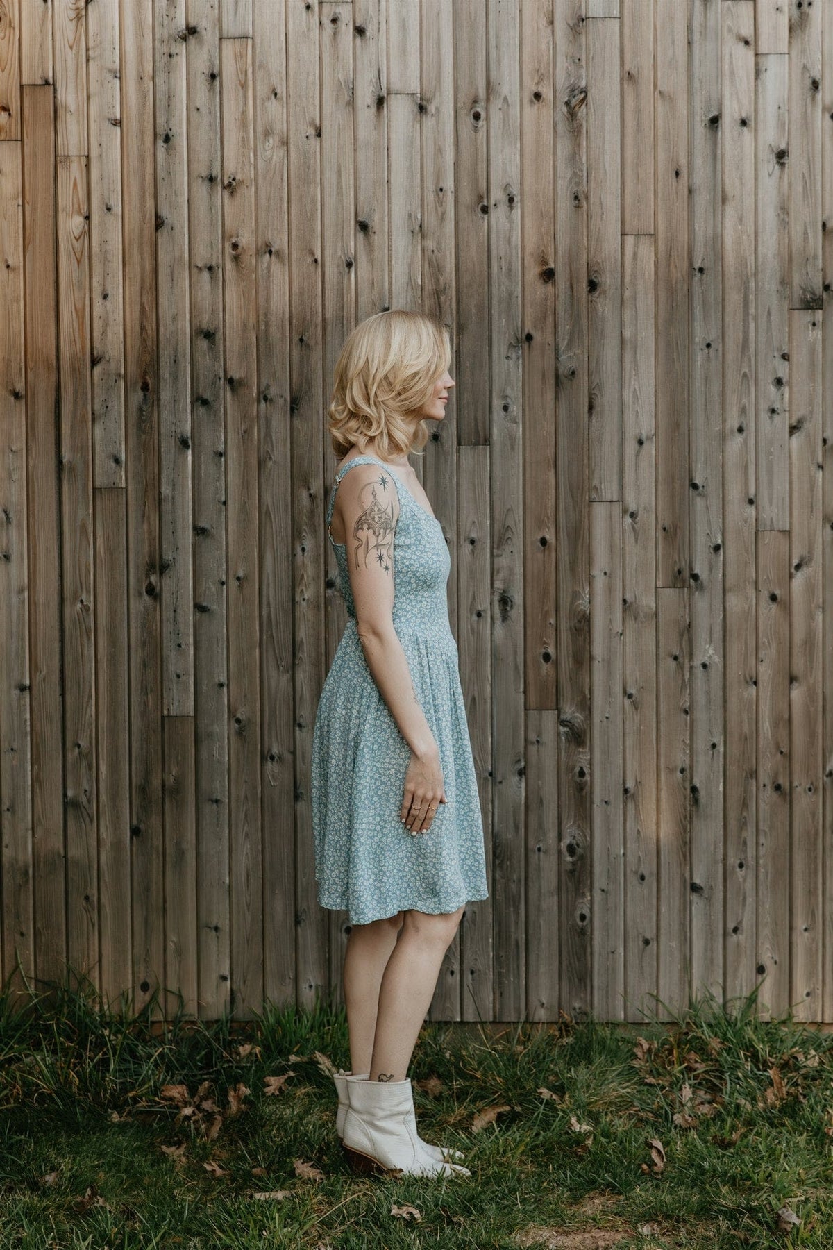 Field Day Dress Agnes dress in Blue Calico Crepe