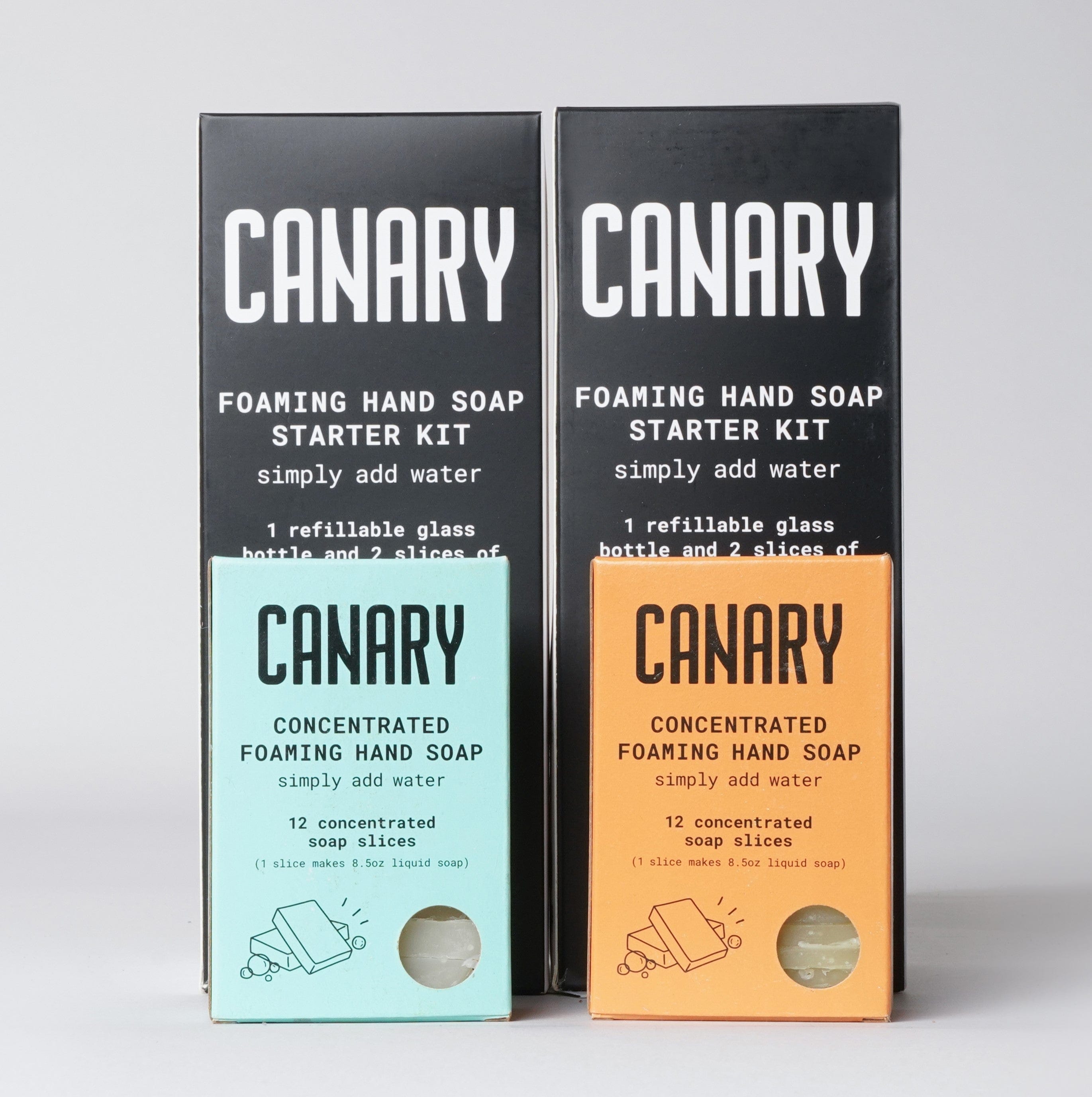 Canary Hand Soap 2 Starter Kits + 12 Slices of Two Scents Concentrated Foaming Hand Soap Bundle