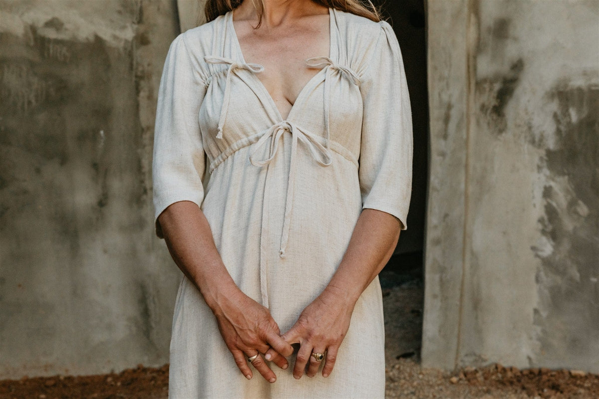Field Day Dress Tyrah Dress in Oat Linen