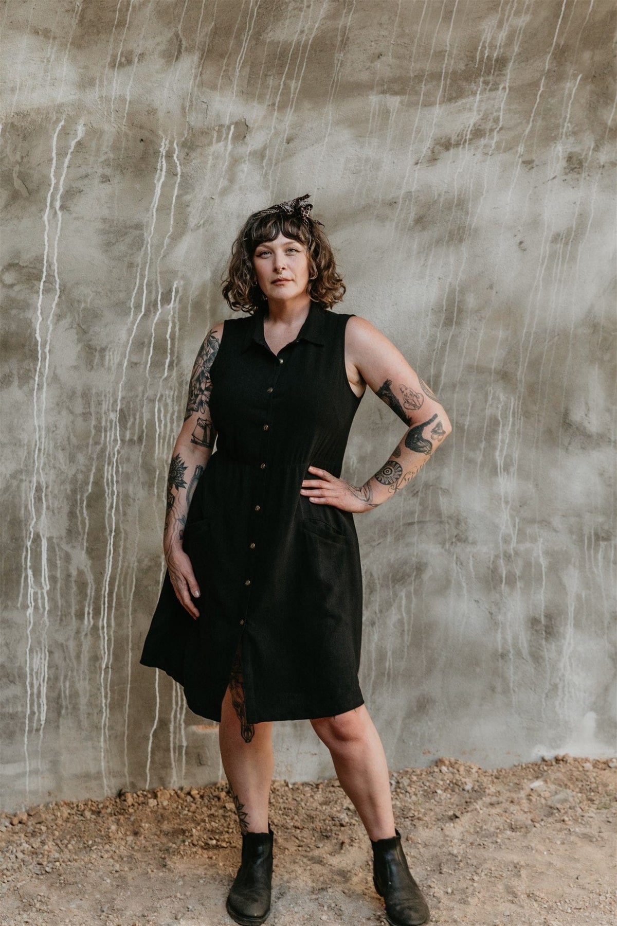 Field Day SS20 Mona Dress in Black Linen