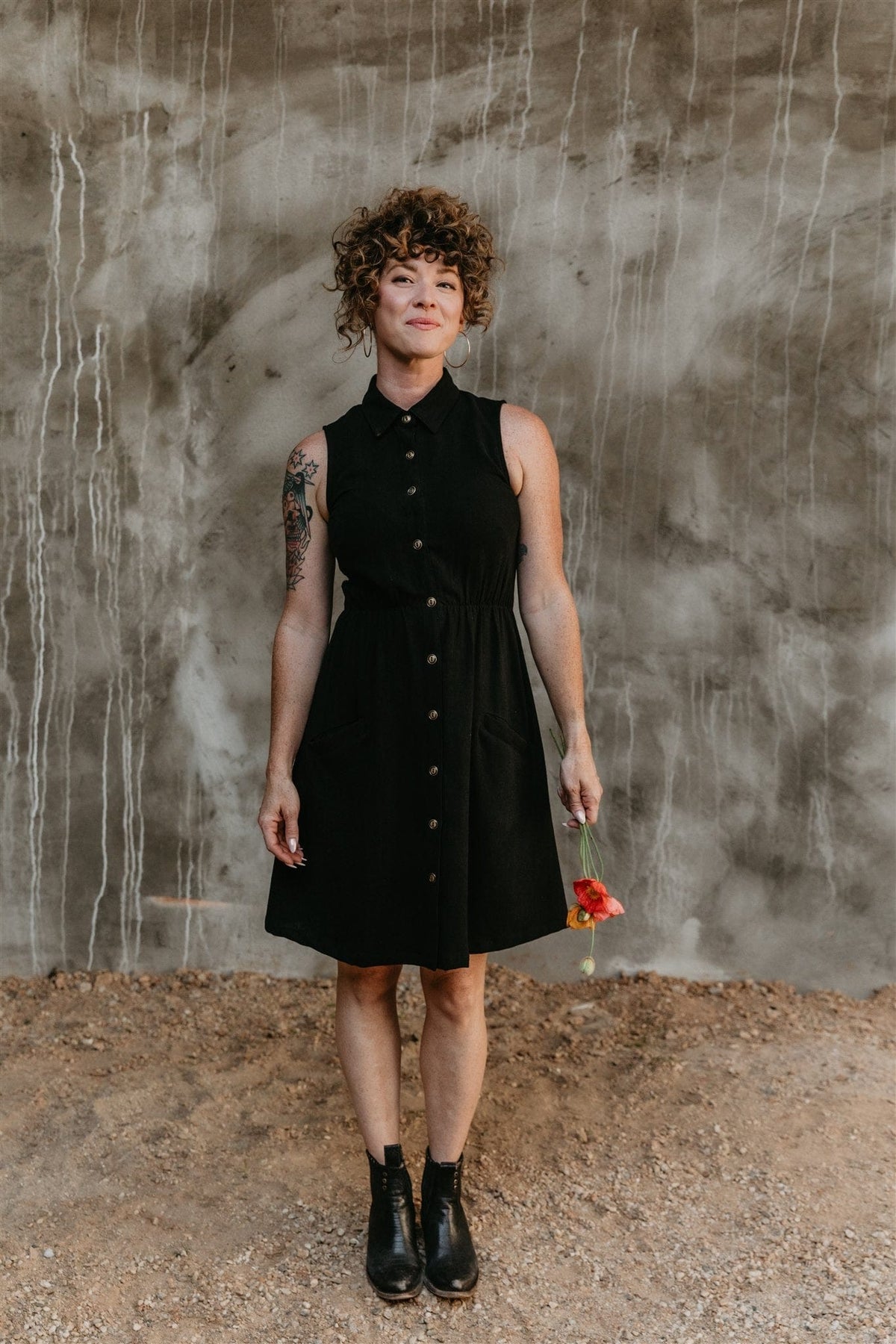 Field Day SS20 Mona Dress in Black Linen