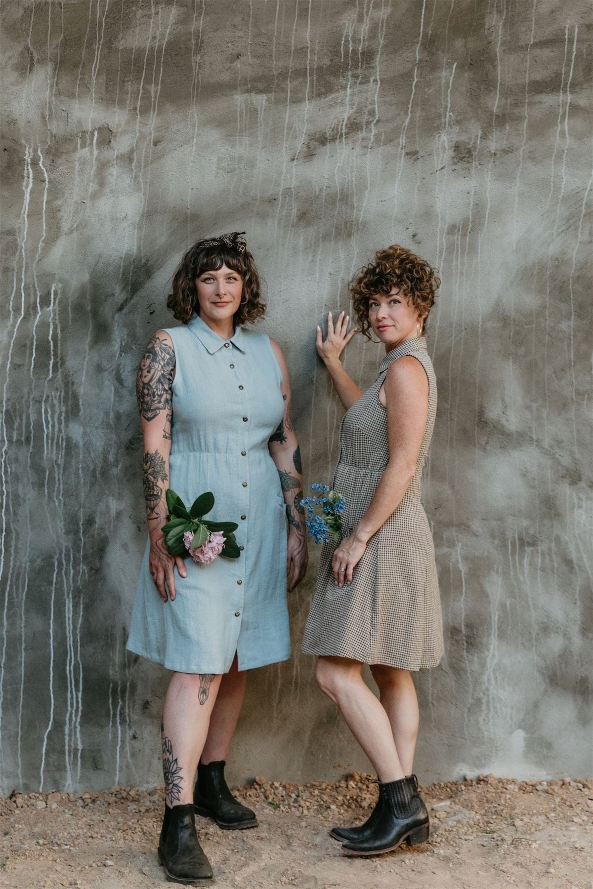 Field Day Dress Mona Dress in BB Blue Texture Cotton
