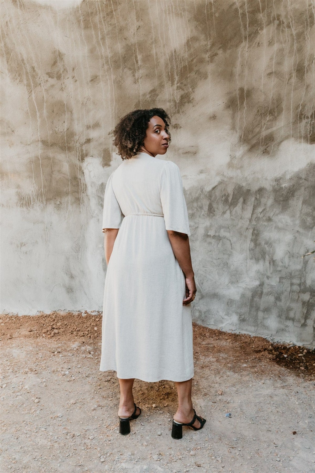 Field Day Dress Tyrah Dress in Oat Linen