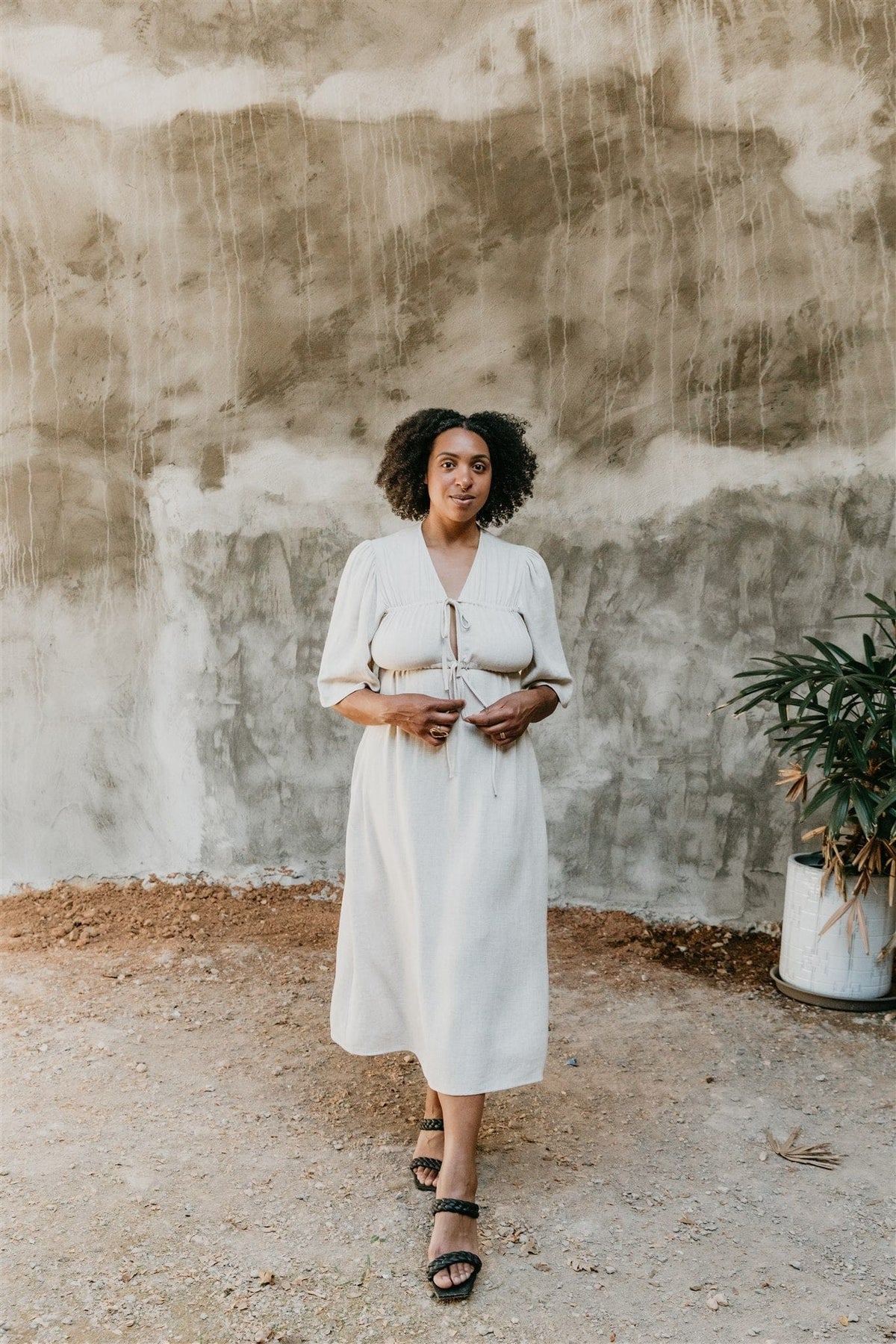 Field Day Dress Tyrah Dress in Oat Linen