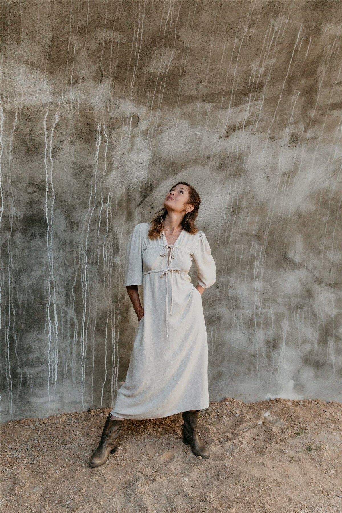 Field Day Dress Tyrah Dress in Oat Linen
