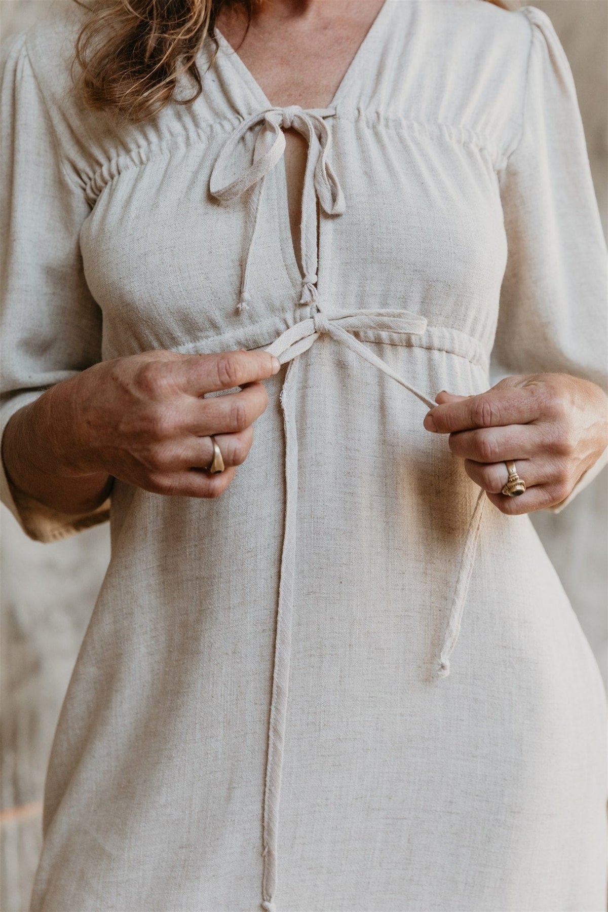 Field Day Dress Tyrah Dress in Oat Linen