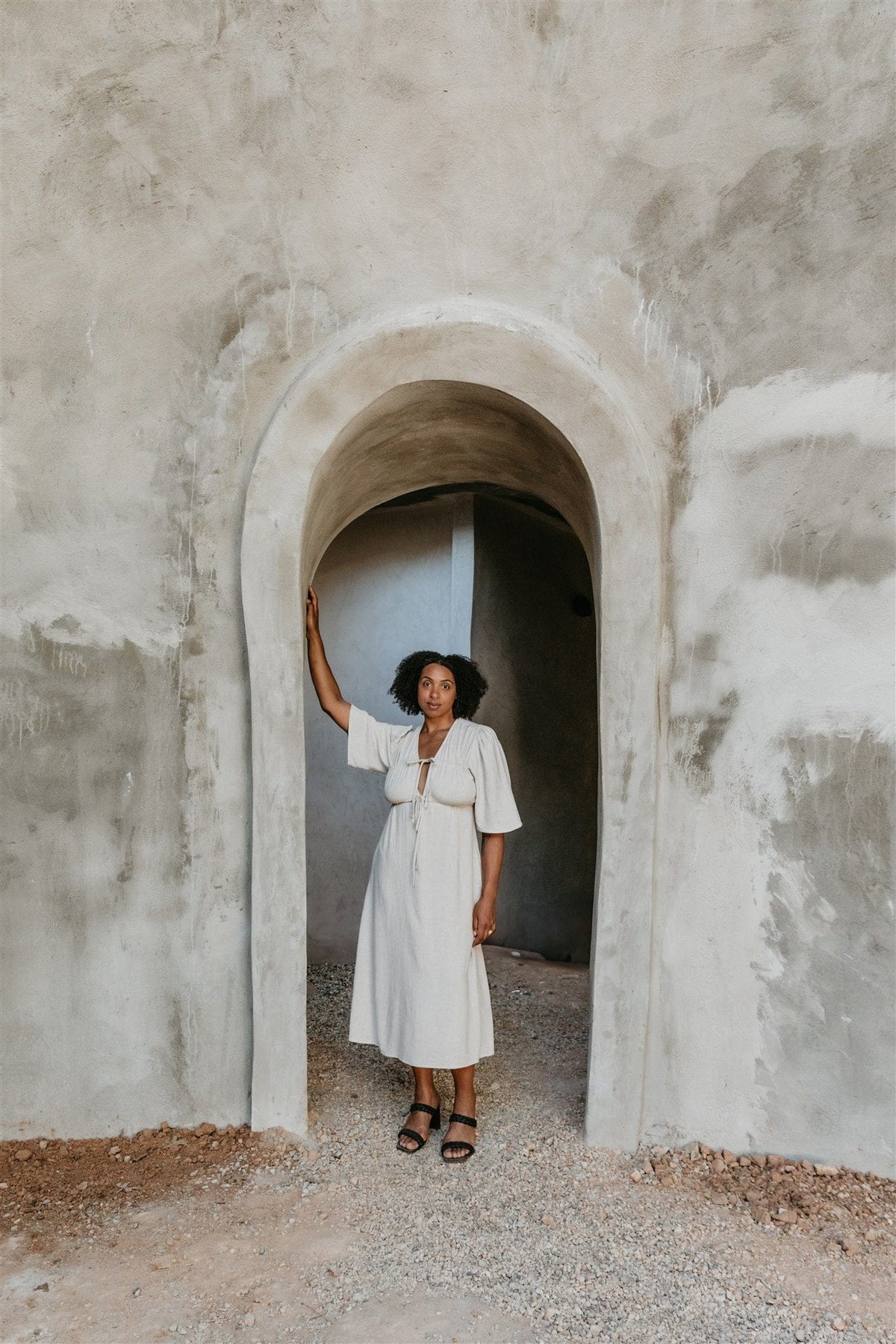 Field Day Dress Tyrah Dress in Oat Linen