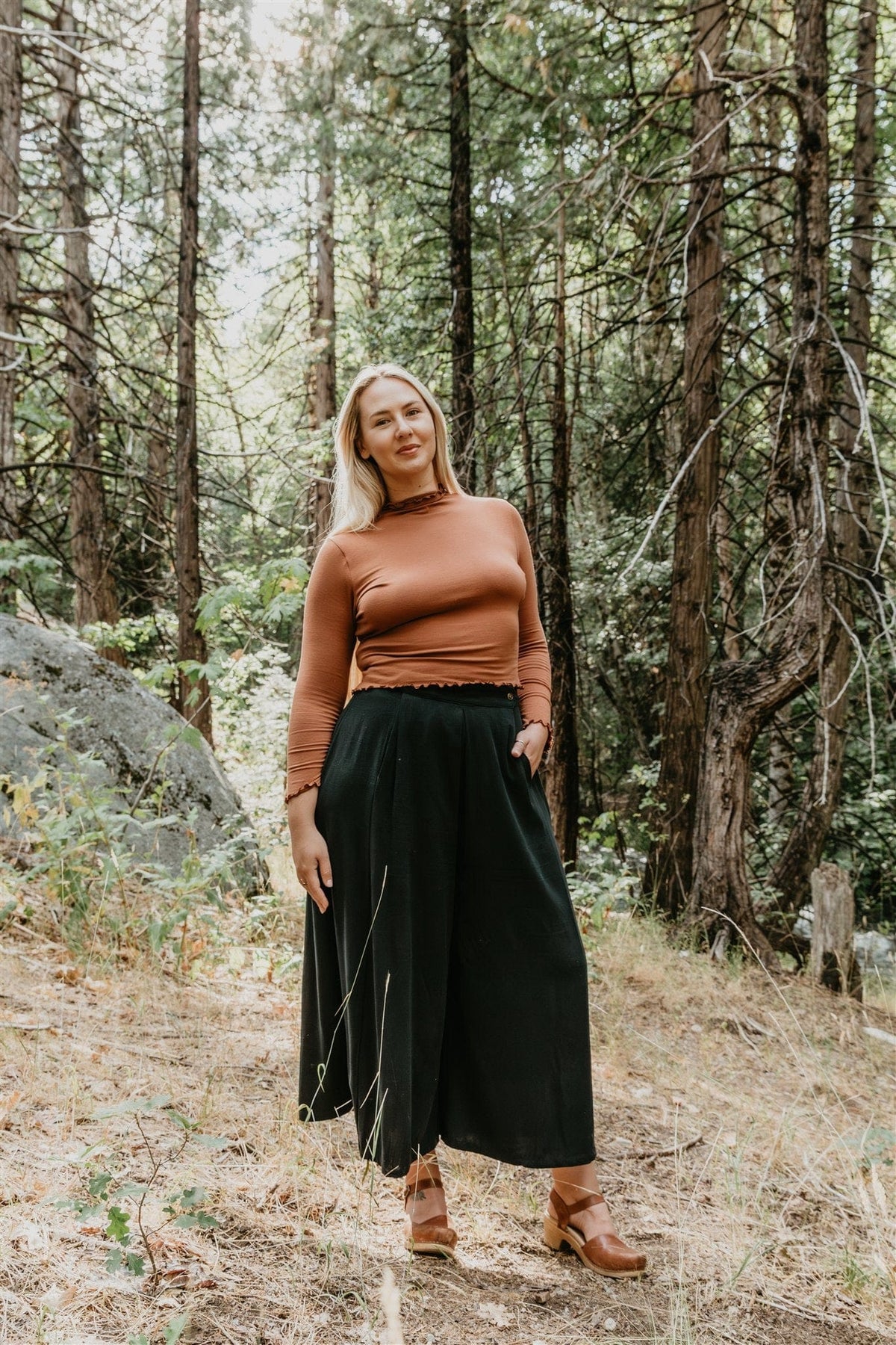 Field Day Pants Rue Pants in Black Linen