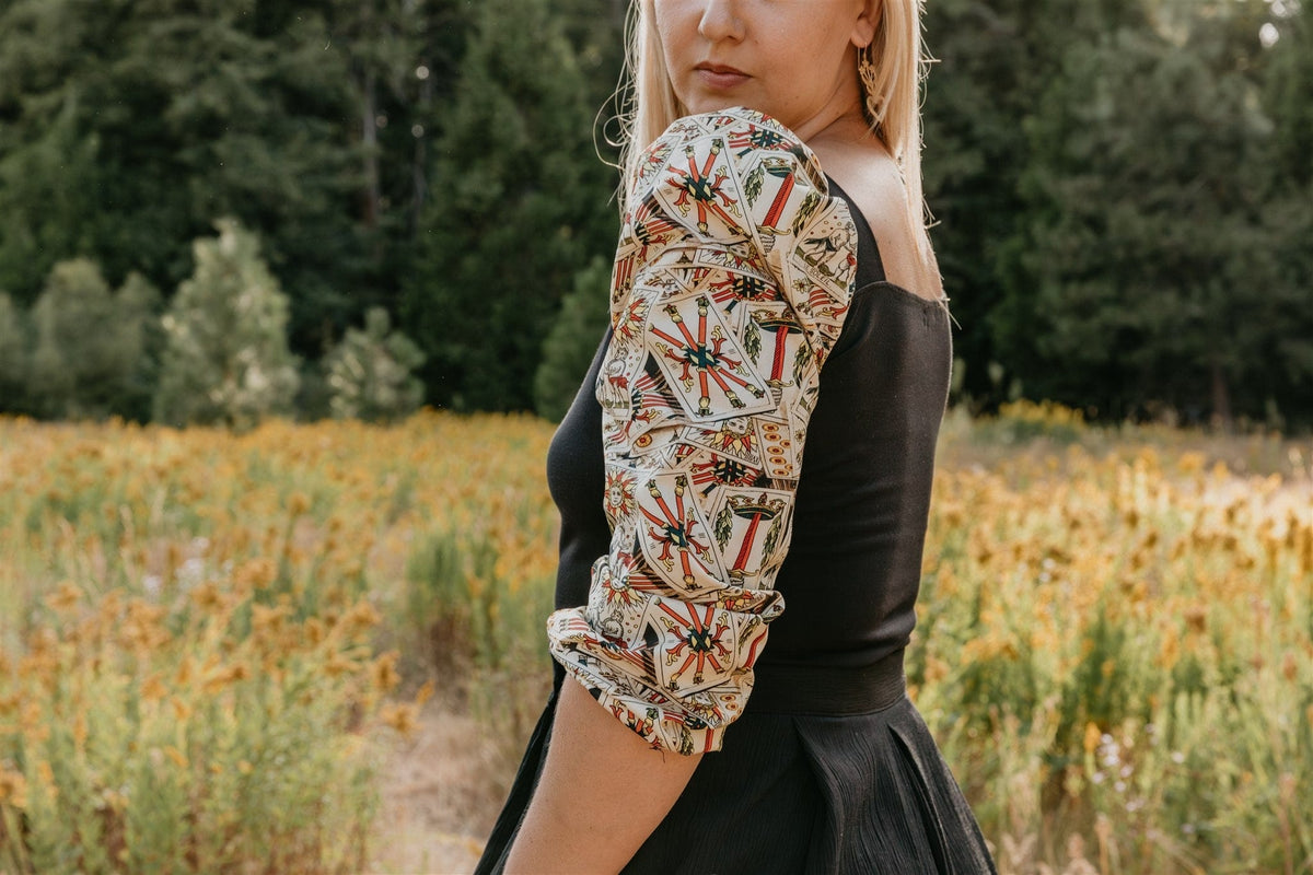 Field Day Top Elizabeth Top in Black on Tarot Cotton