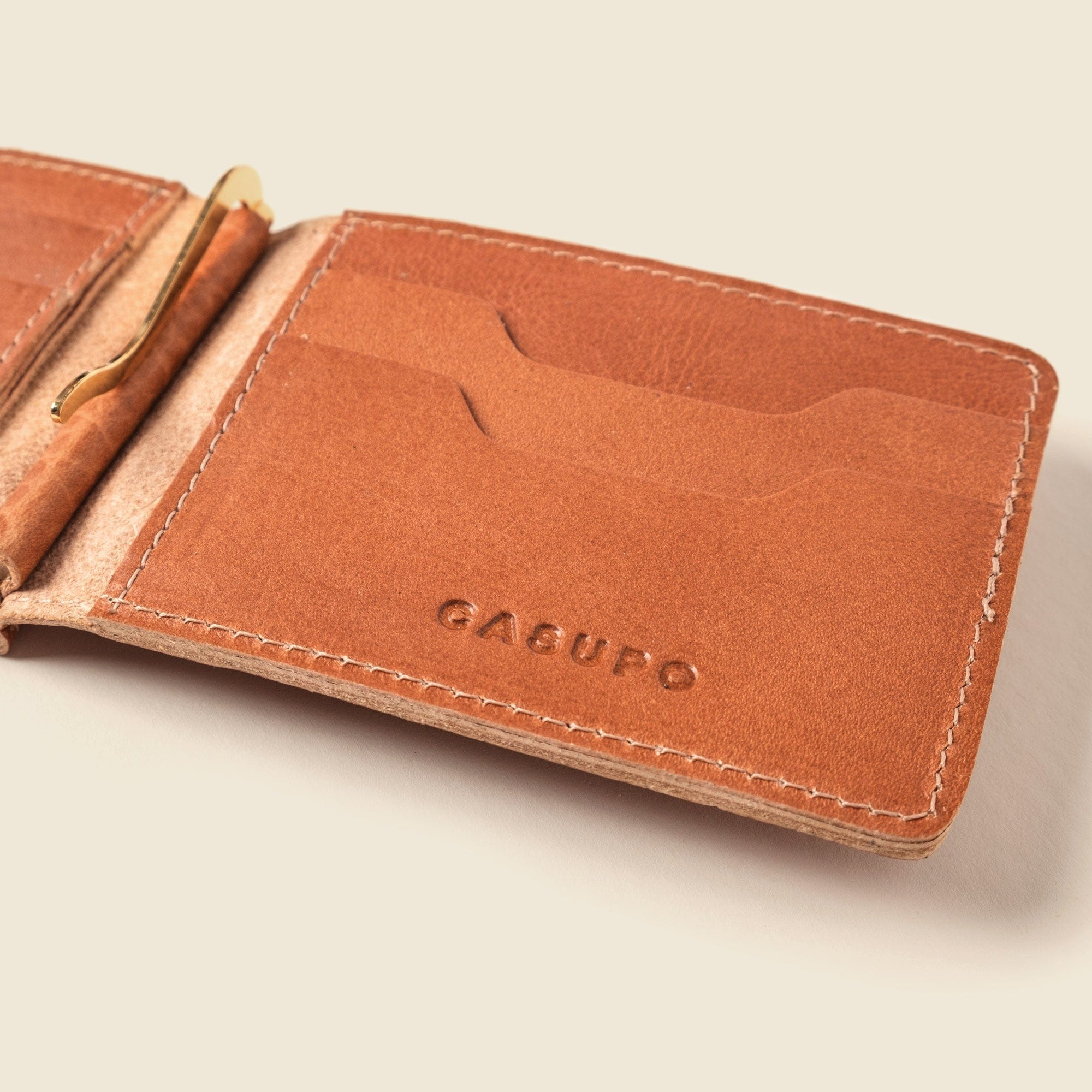 CASUPO Money Clip Wallet Bifold Money Clip Wallet - Natural