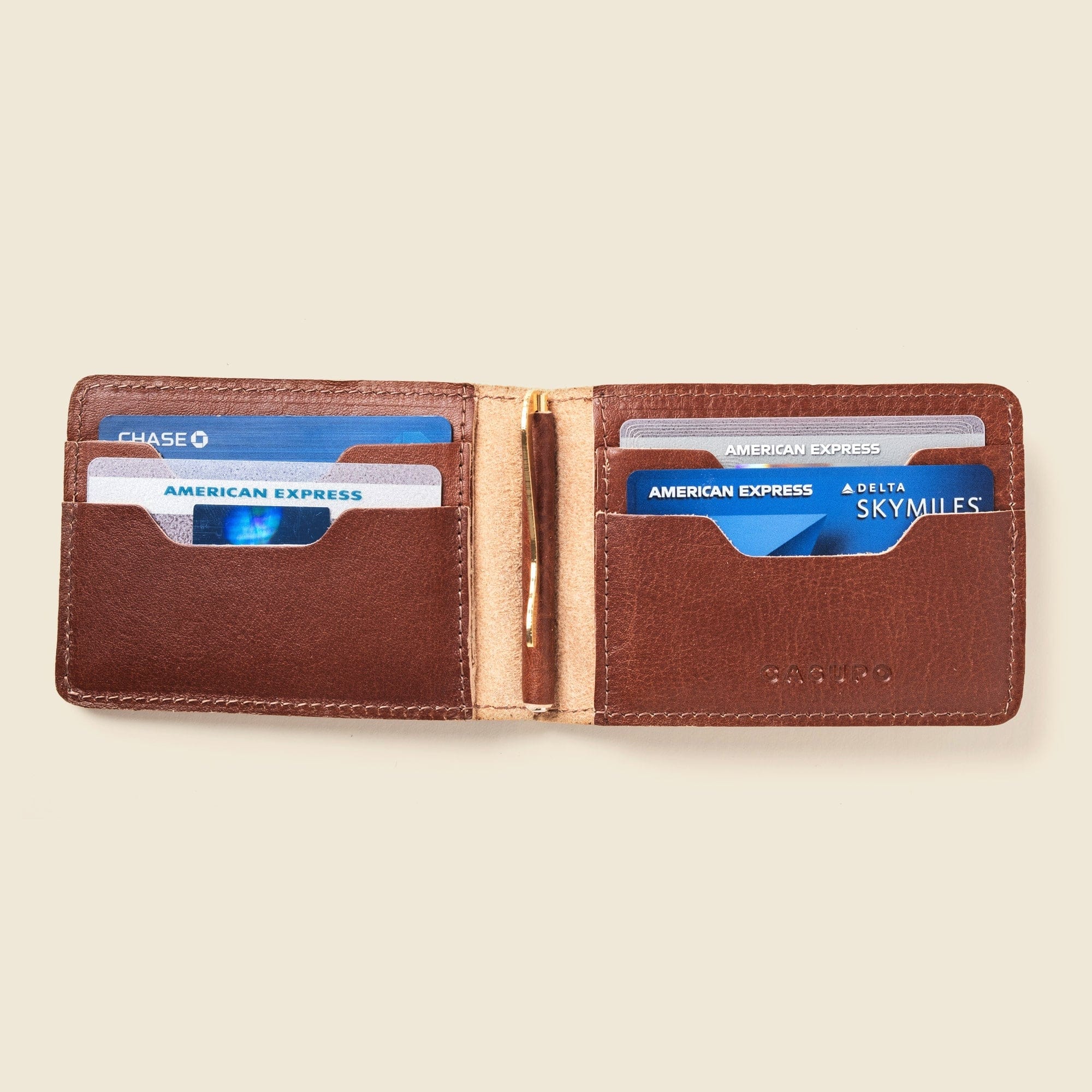 CASUPO Money Clip Wallet Bifold Money Clip Wallet - Chocolate