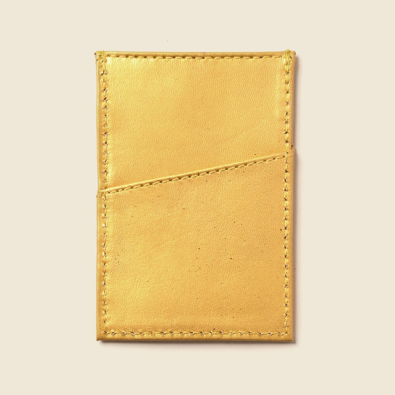 CASUPO Slim Card Holder Minimalist Wallet With RFID Protection - Metallic Yellow
