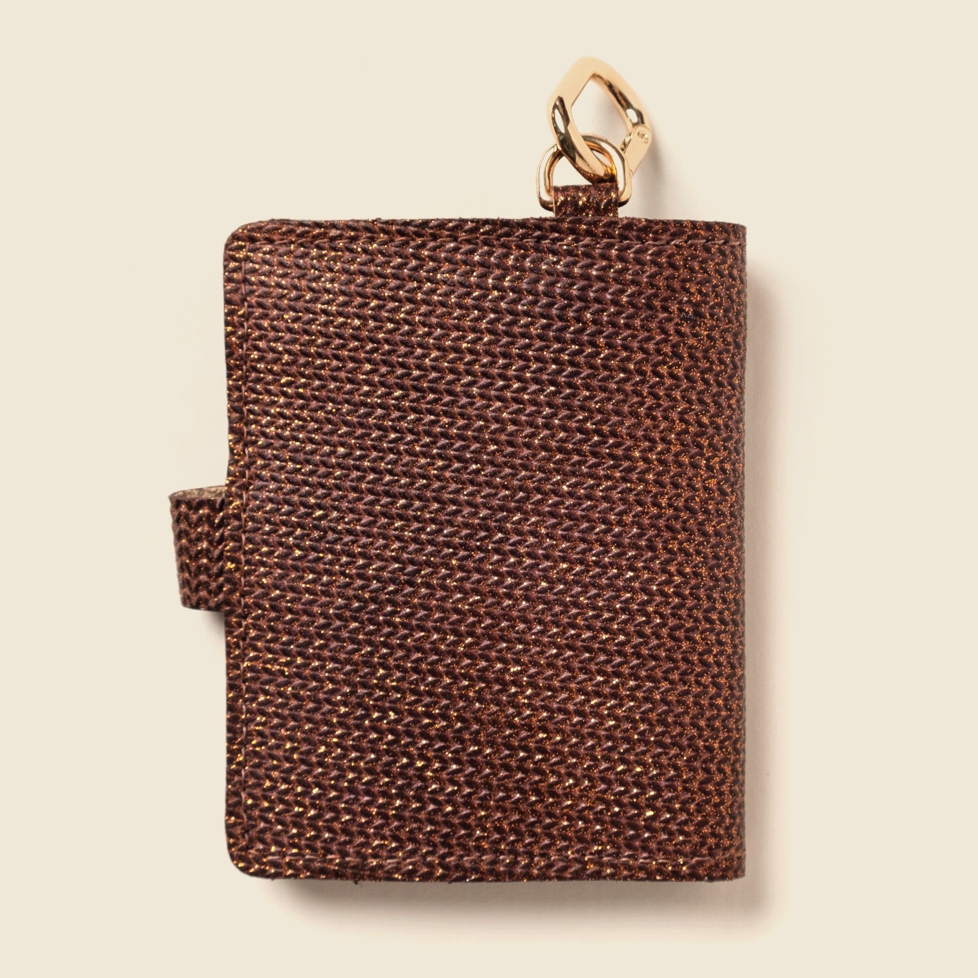 CASUPO Small Bifold Wallet with Snap and Key Ring - Bronze Glow