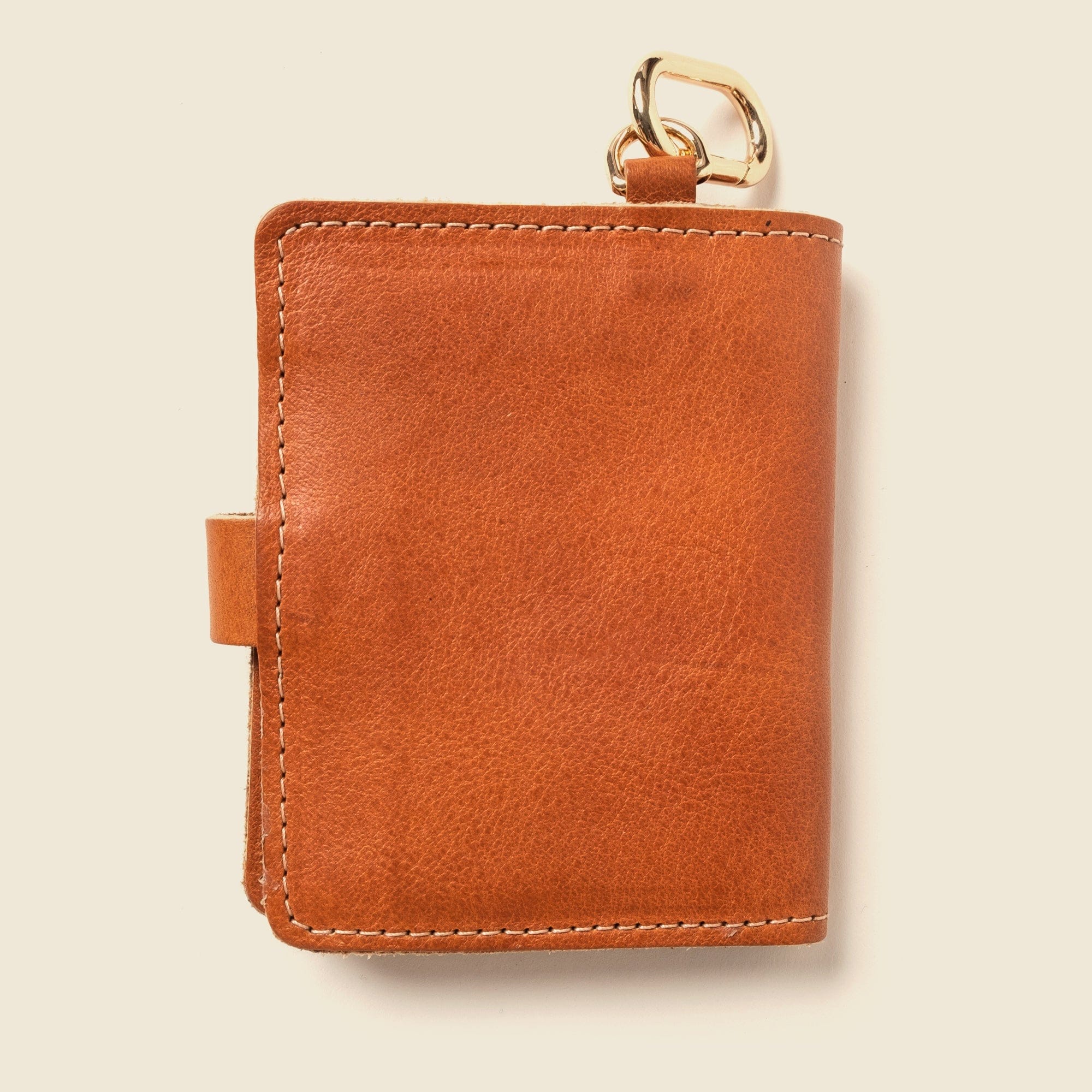 CASUPO Small Bifold Wallet with Snap and Key Ring - Natural